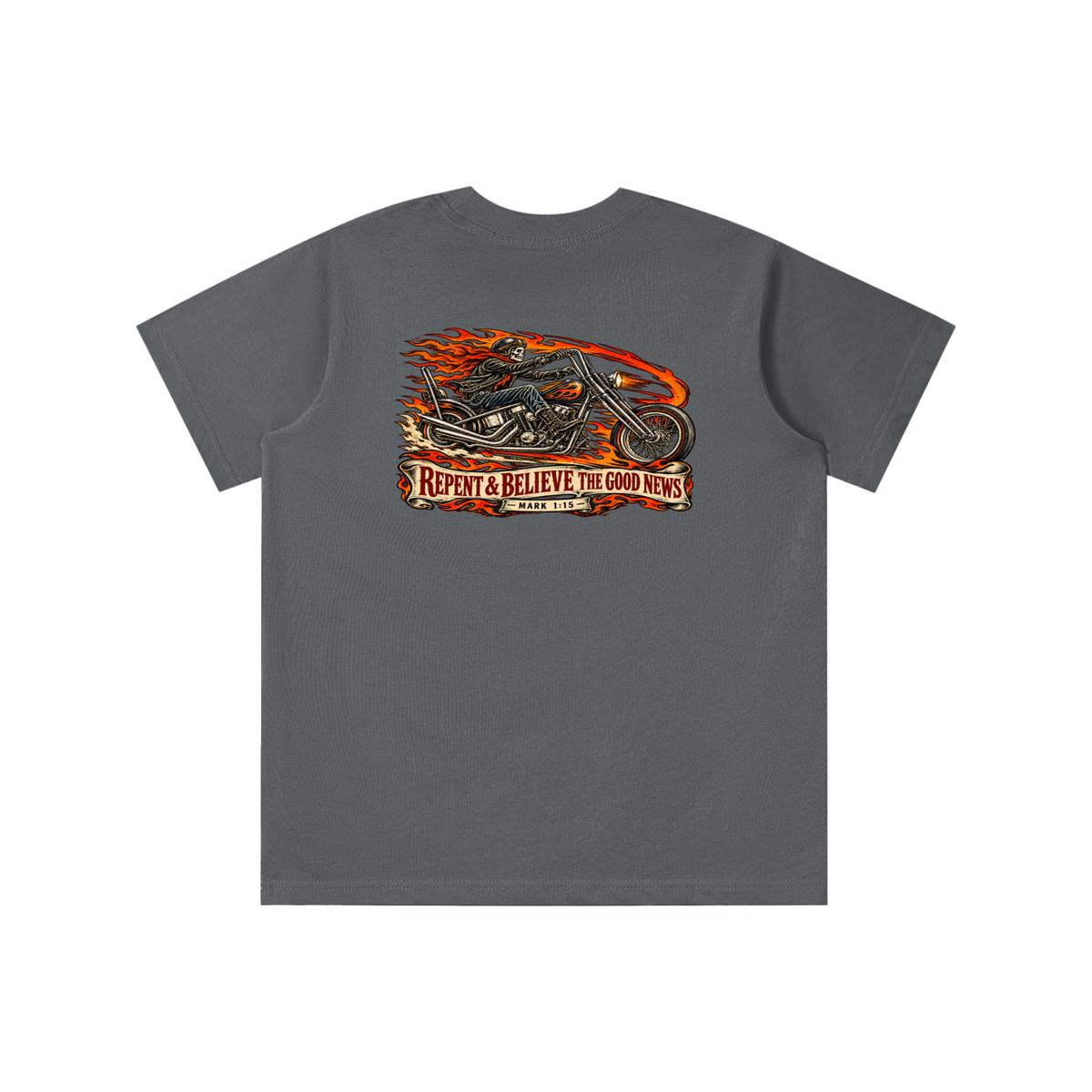 JESUS SAVES REPENT & BELIEVE THE GOOD NEWS - MARK 1:15 - youth T-shirt