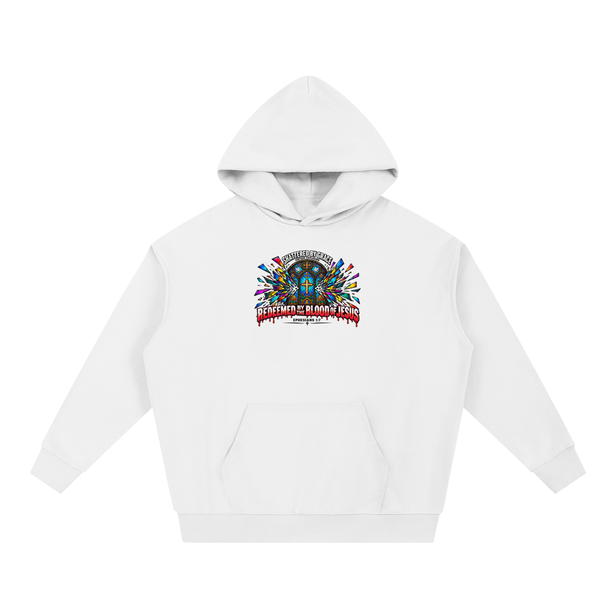 SHATTERED BY GRACE VINTAGE EXPLOSION REDEEMED BY THE BLOOD OF JESUS EPHESIANS 1:7 that's not a quote Hoodie