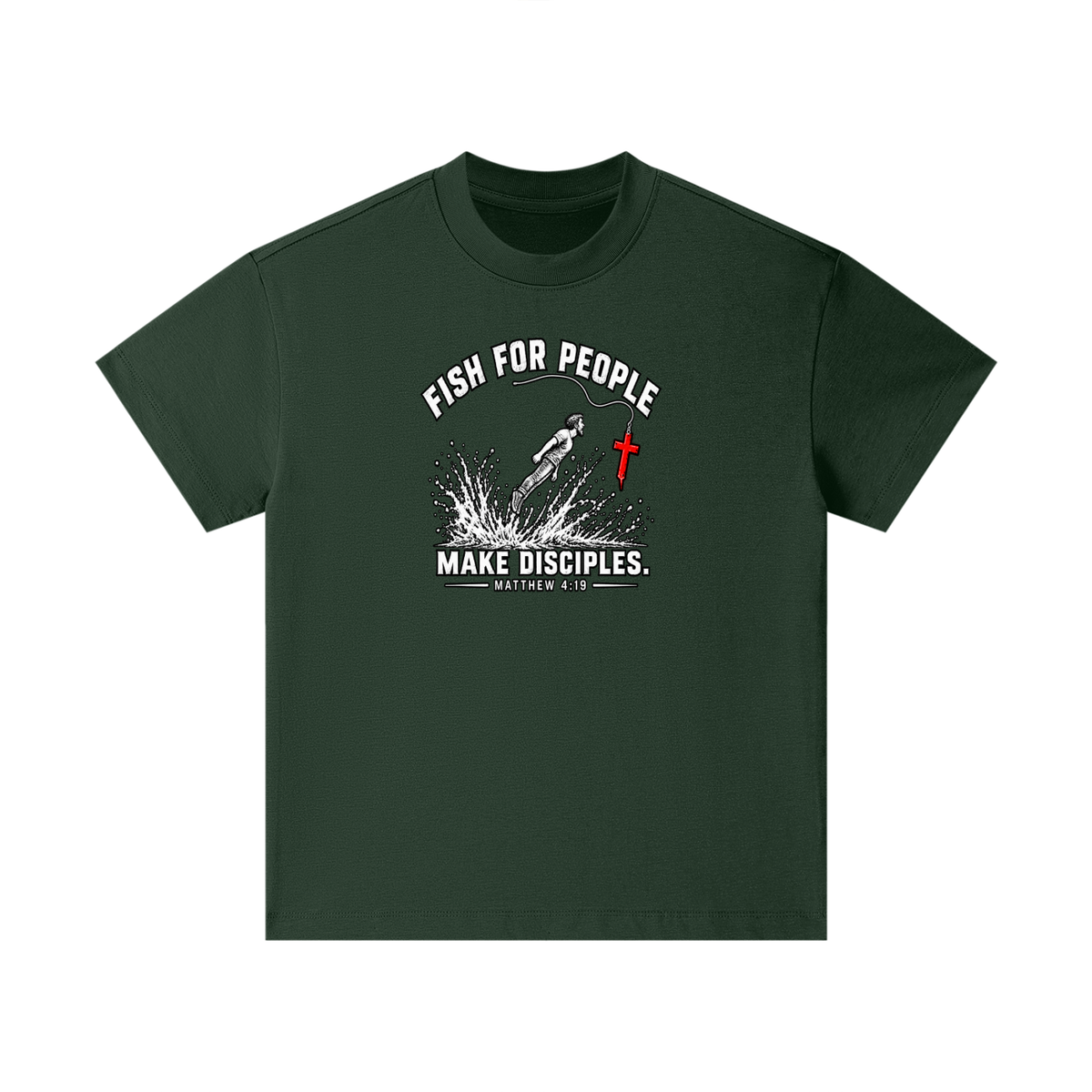 FISH FOR PEOPLE MAKE DISCIPLES. - MATTHEW 4:19 - Kids T-Shirt