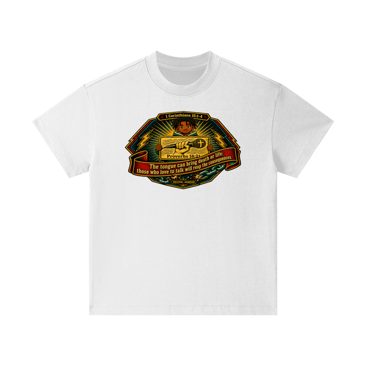 Proverbs 18:21 NLT Kids T-Shirt