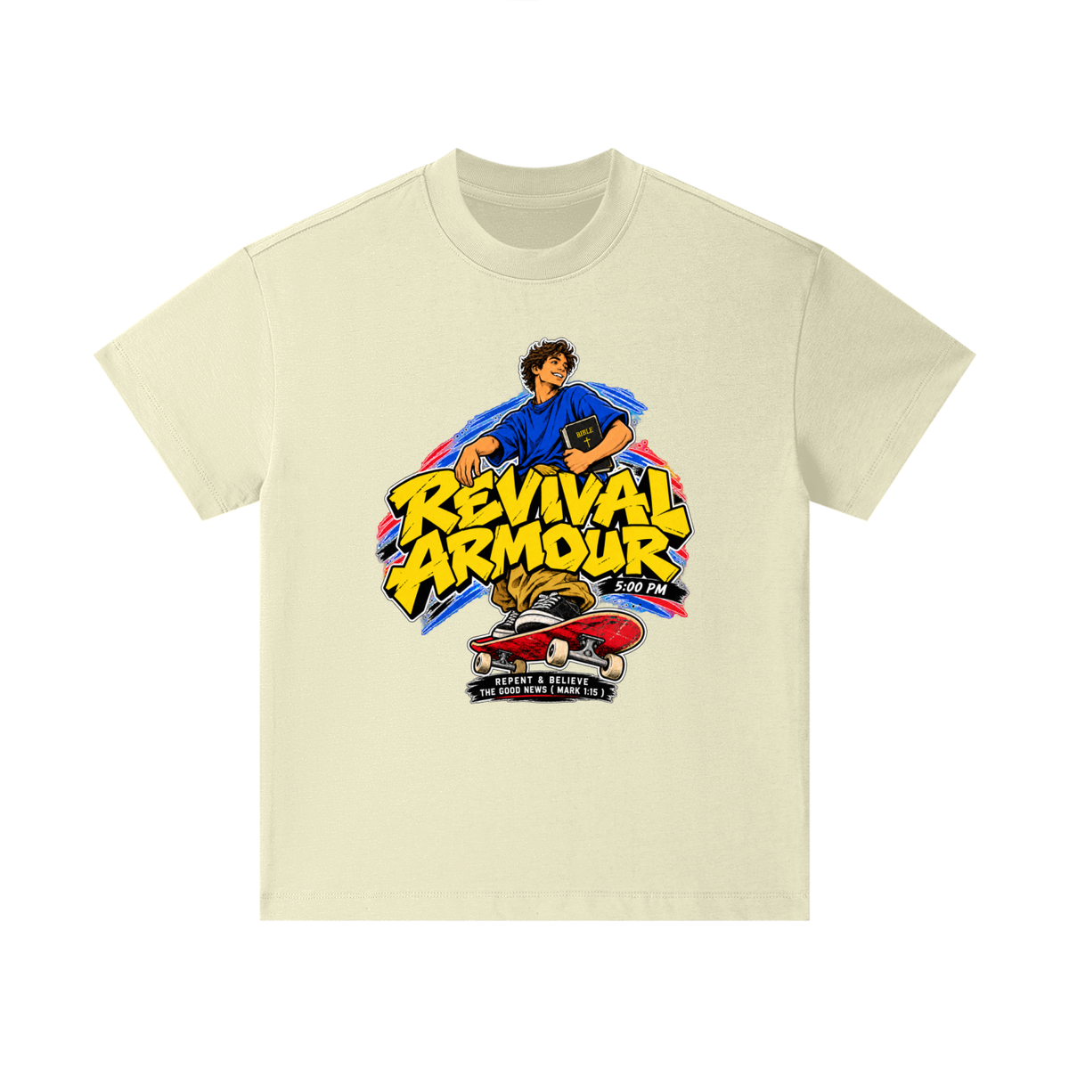 REVIVAL ARMOUR 5:00PM REPENT & BELIEVE THE GOOD NEWS ( MARK 1:15 ) Kids T-Shirt