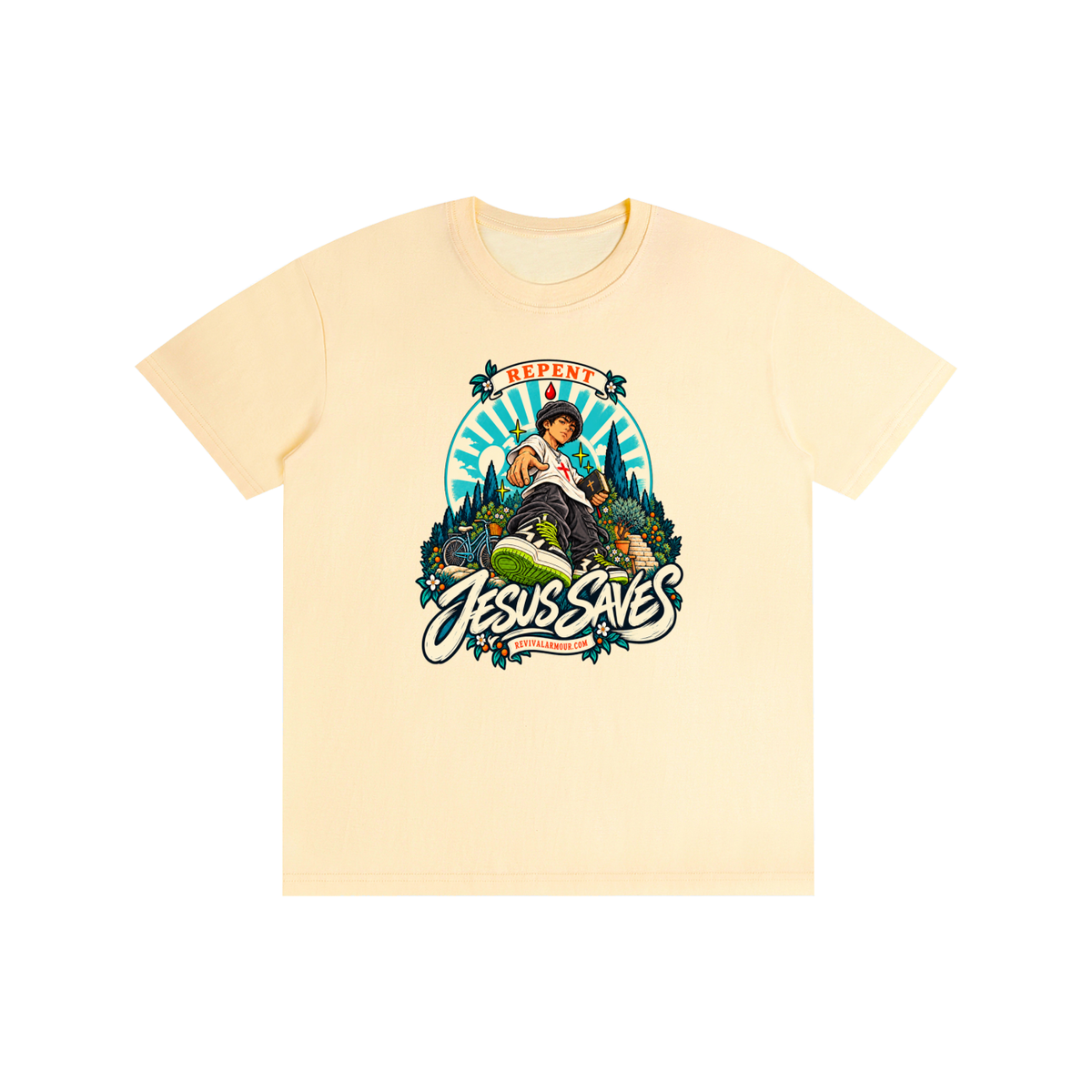 REPENT JESUS SAVES REVIVALARMOUR.COM T-Shirt
