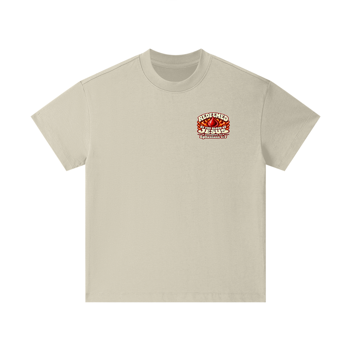 REDEEMED BY THE BLOOD OF JESUS ACCORDING TO EPHESIANS 1:7 IF YOU DON'T REPENT YOU'LL BURN FOREVER ACCORDING TO MARK 9:43-48 Kids T-Shirt