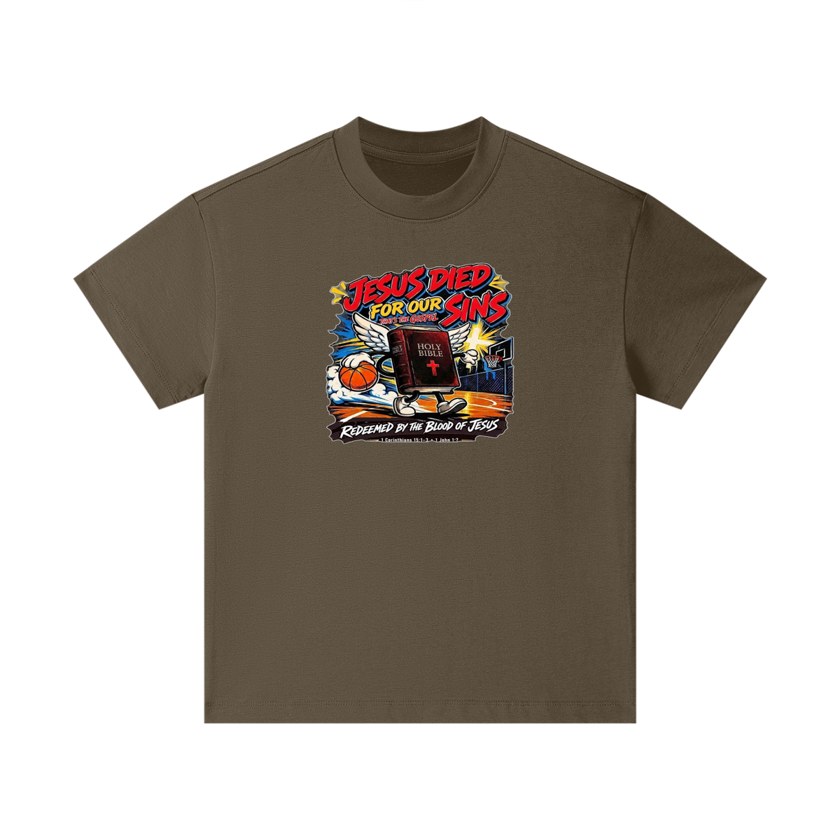 Jesus died for our sins that's the gospel redeemed by the blood of Jesus 1 Corinthians 15:1-3 . 1 John 1:7 Kids T-Shirt