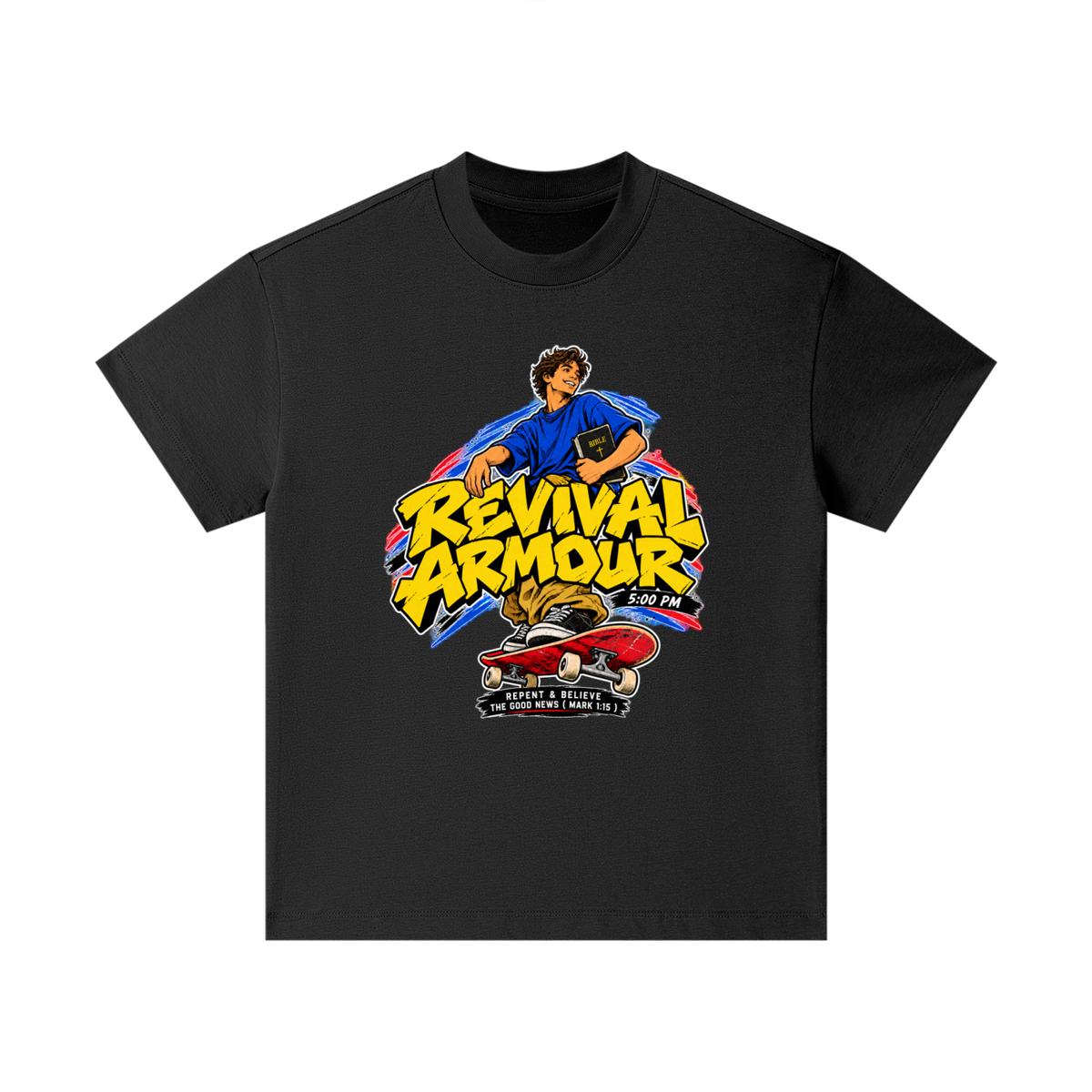 REVIVAL ARMOUR 5:00PM REPENT & BELIEVE THE GOOD NEWS ( MARK 1:15 ) Kids T-Shirt