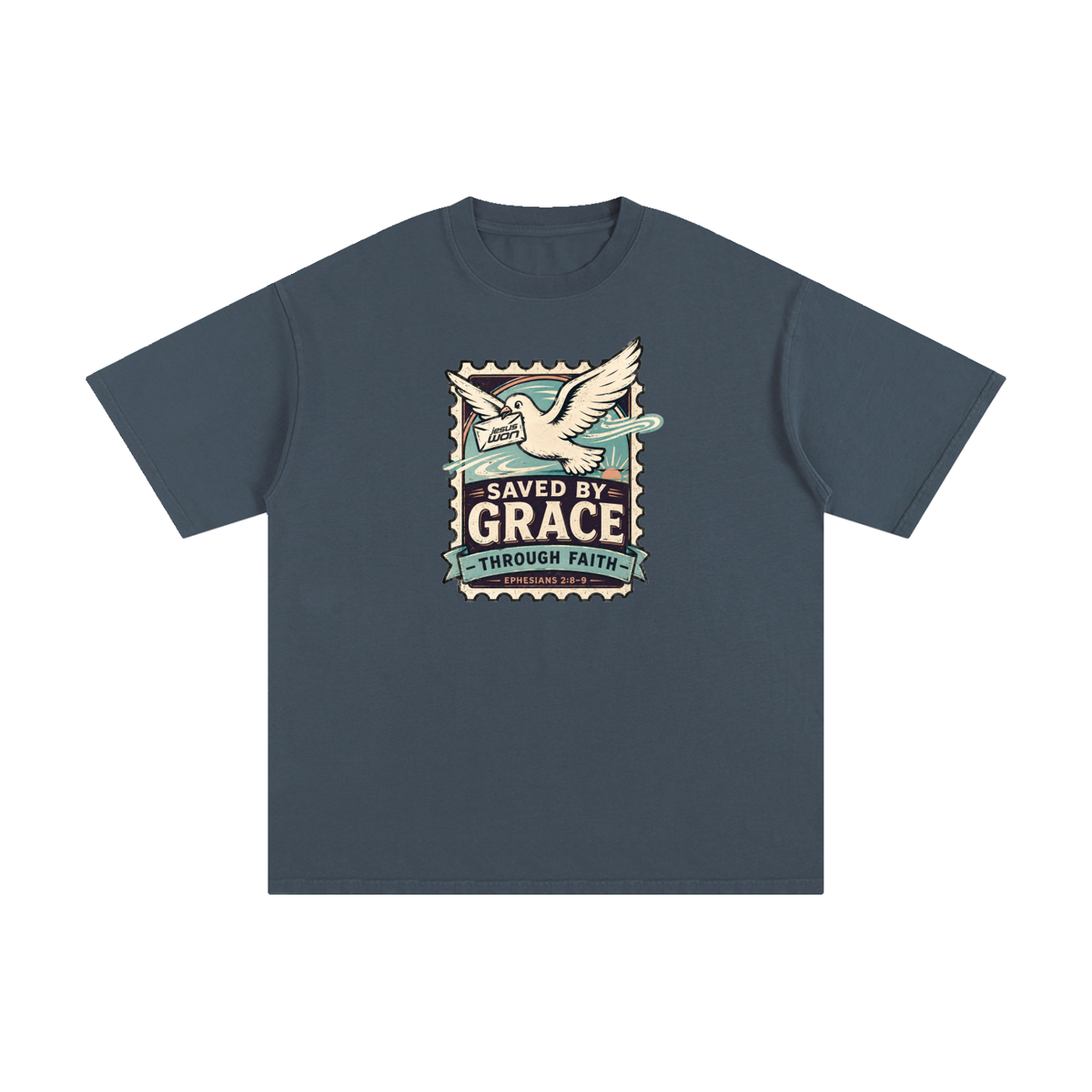 SAVED BY GRACE -THROUGH FAITH- - EPHESIANS 2:8-9 - T-Shirt