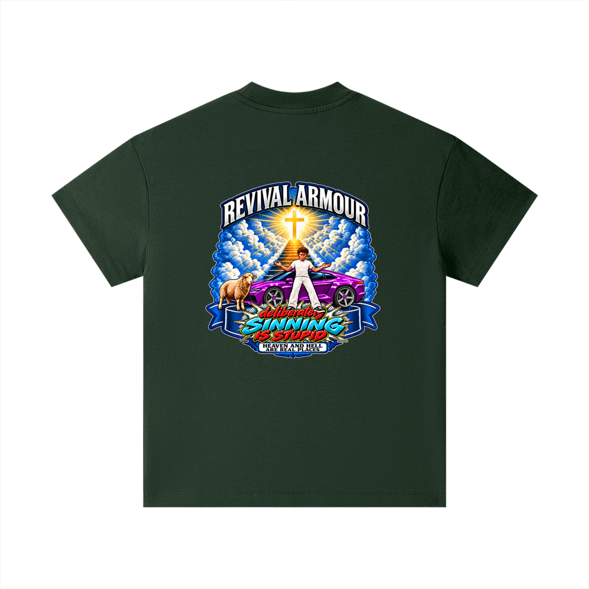 REVIVAL ARMOUR deliberately SINNING IS STUPID HEAVEN AND HELL ARE REAL PLACES DITCH UNGODLINESS Triggered by MARK 1:15 Kids T-Shirt