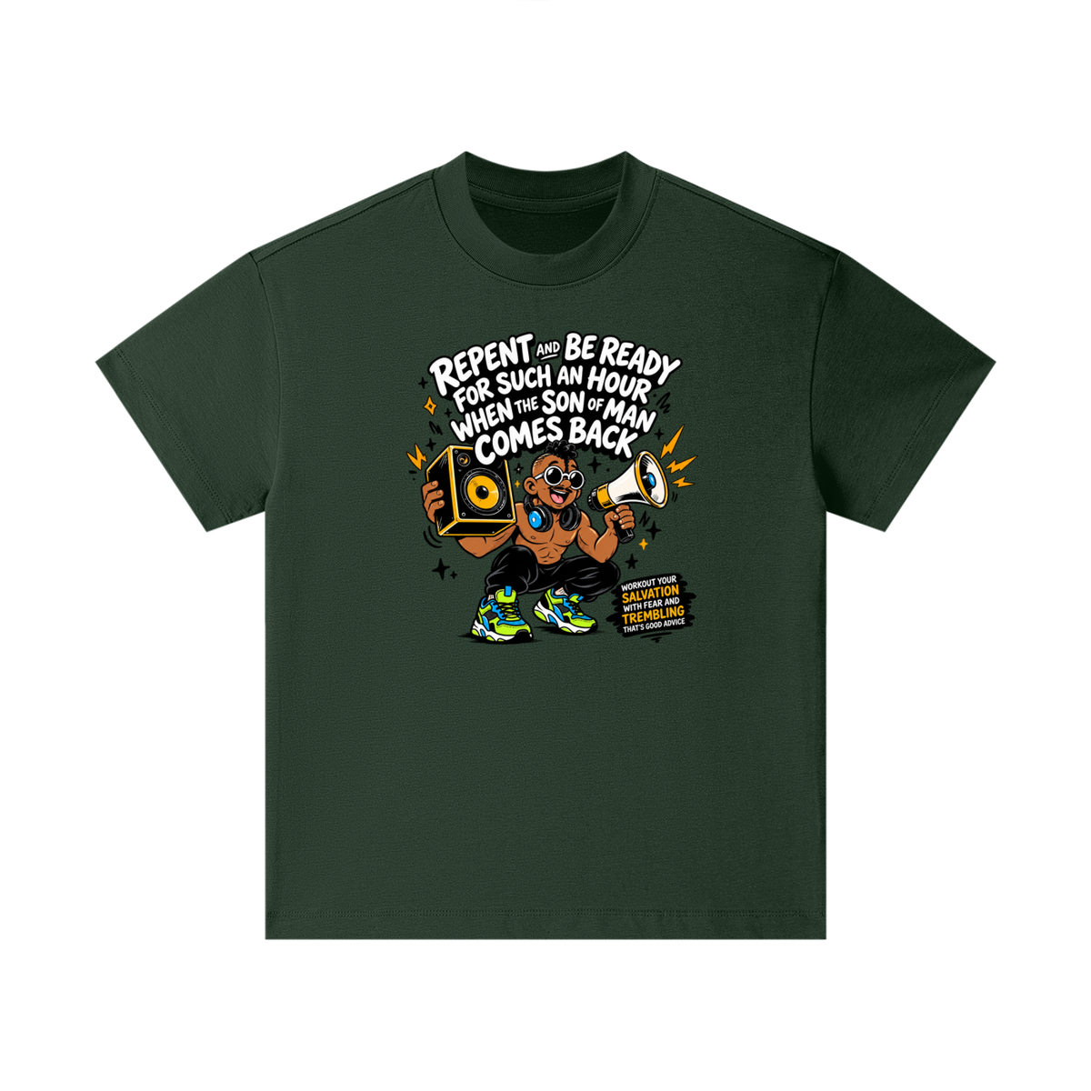 REPENT AND BE READY FOR SUCH AN HOUR WHEN THE SON OF MAN COMES BACK WORKOUT YOUR SALVATION WITH FEAR AND TREMBLING THAT'S GOOD ADVICEKids T-Shirt