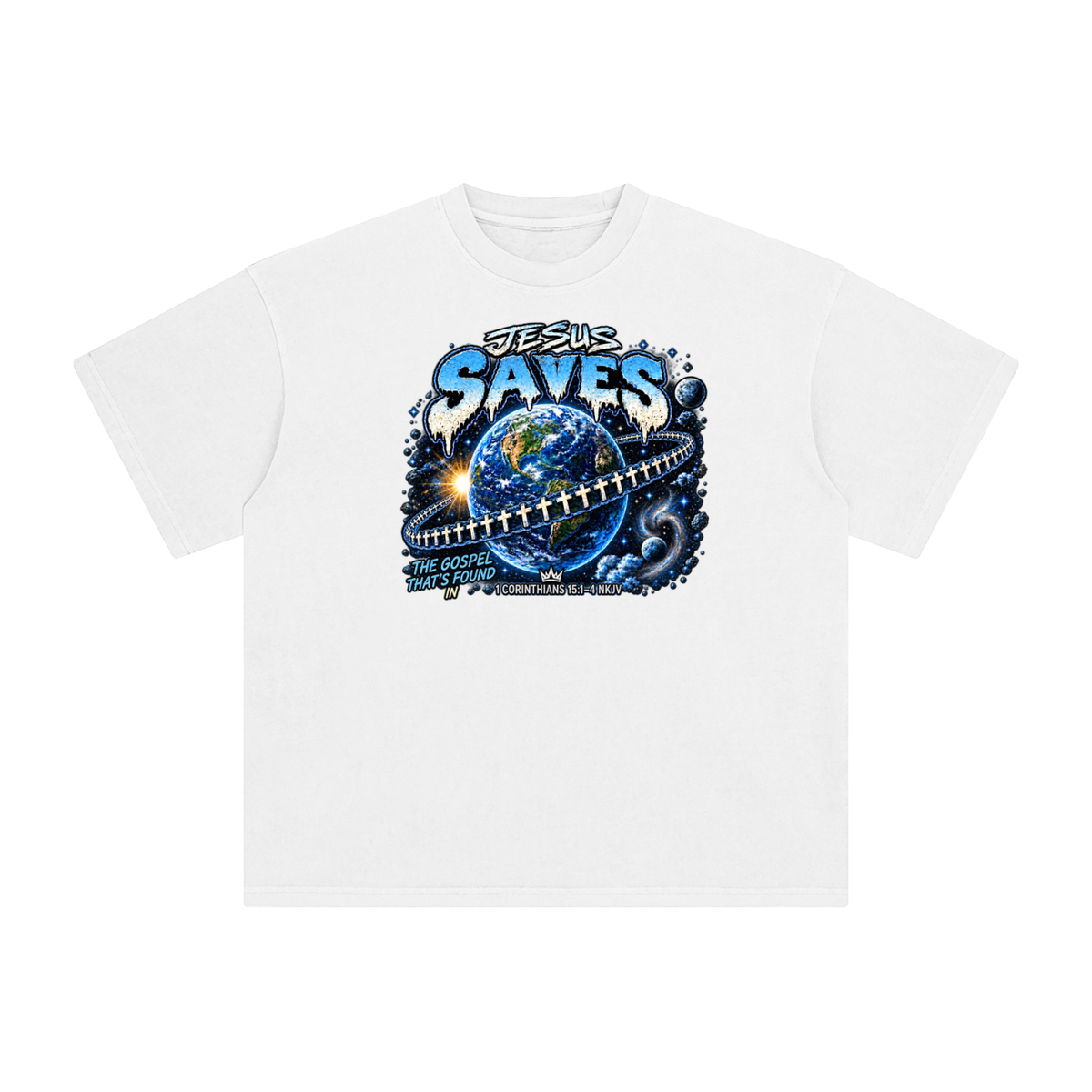 JESUS SAVES THE GOSPEL THAT'S FOUND IN 1 CORINTHIANS 15:1-4 NKJV T-Shirt