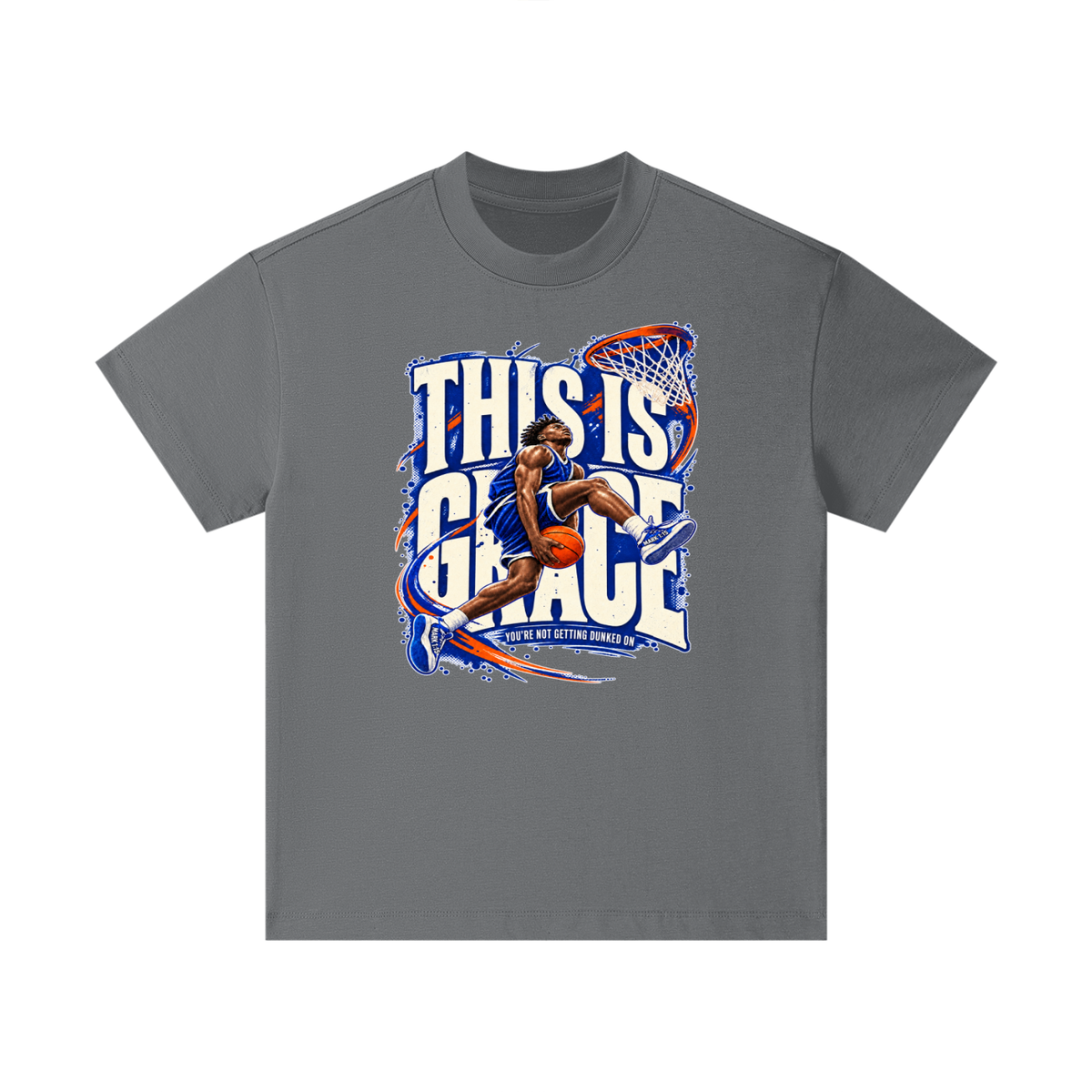 THIS IS GRACE YOU'RE NO GETTING DUNKED ON ( MARK 1:15 IS ON HIS SHOES ) Kids T-Shirt