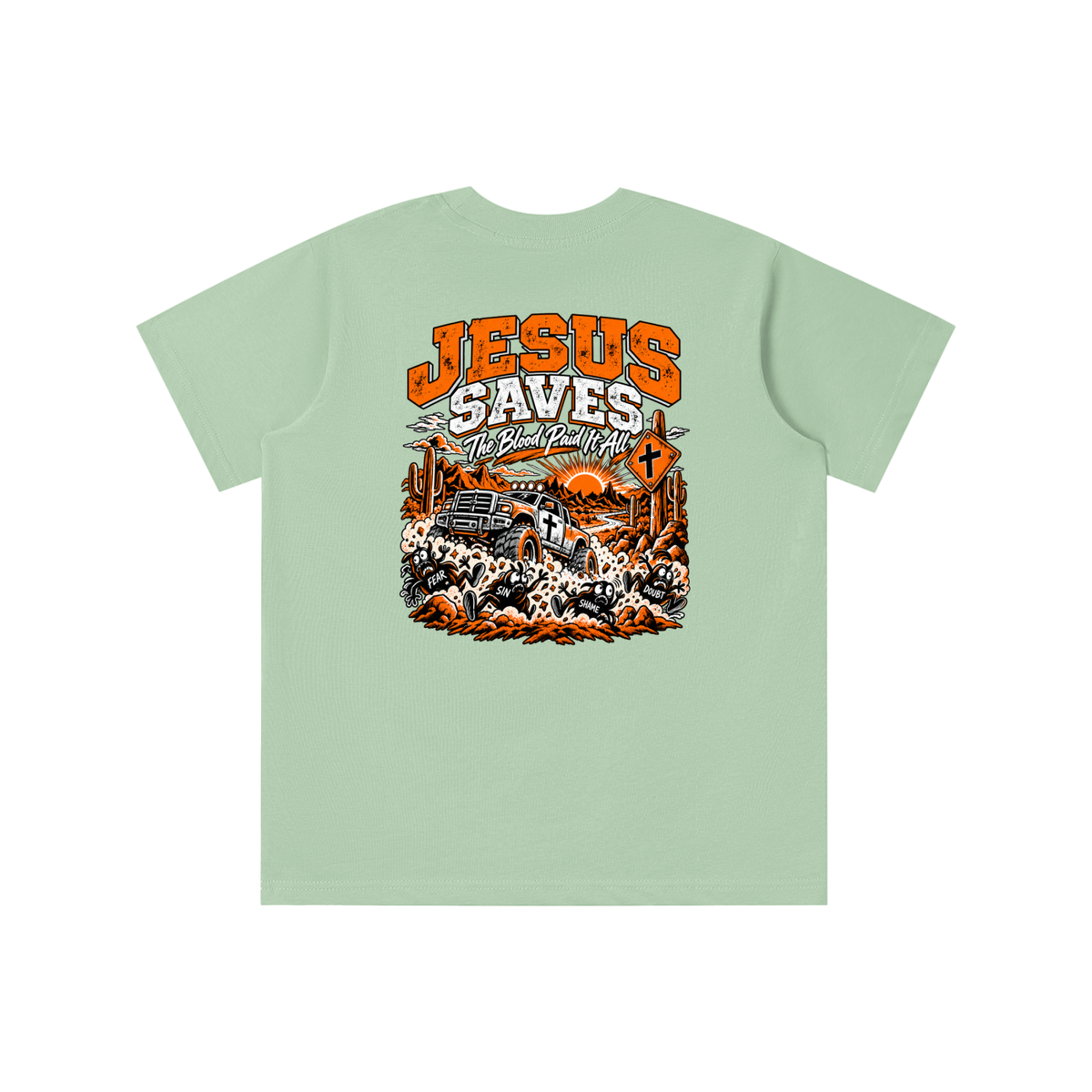 JESUS DIED FOR FOR OUR SINS THAT'S THE GOOD NEWS 1 CORTHIANS 15:1-4 JESUS SAVES THE BLOOD PAID IT ALL youth' T-shirt