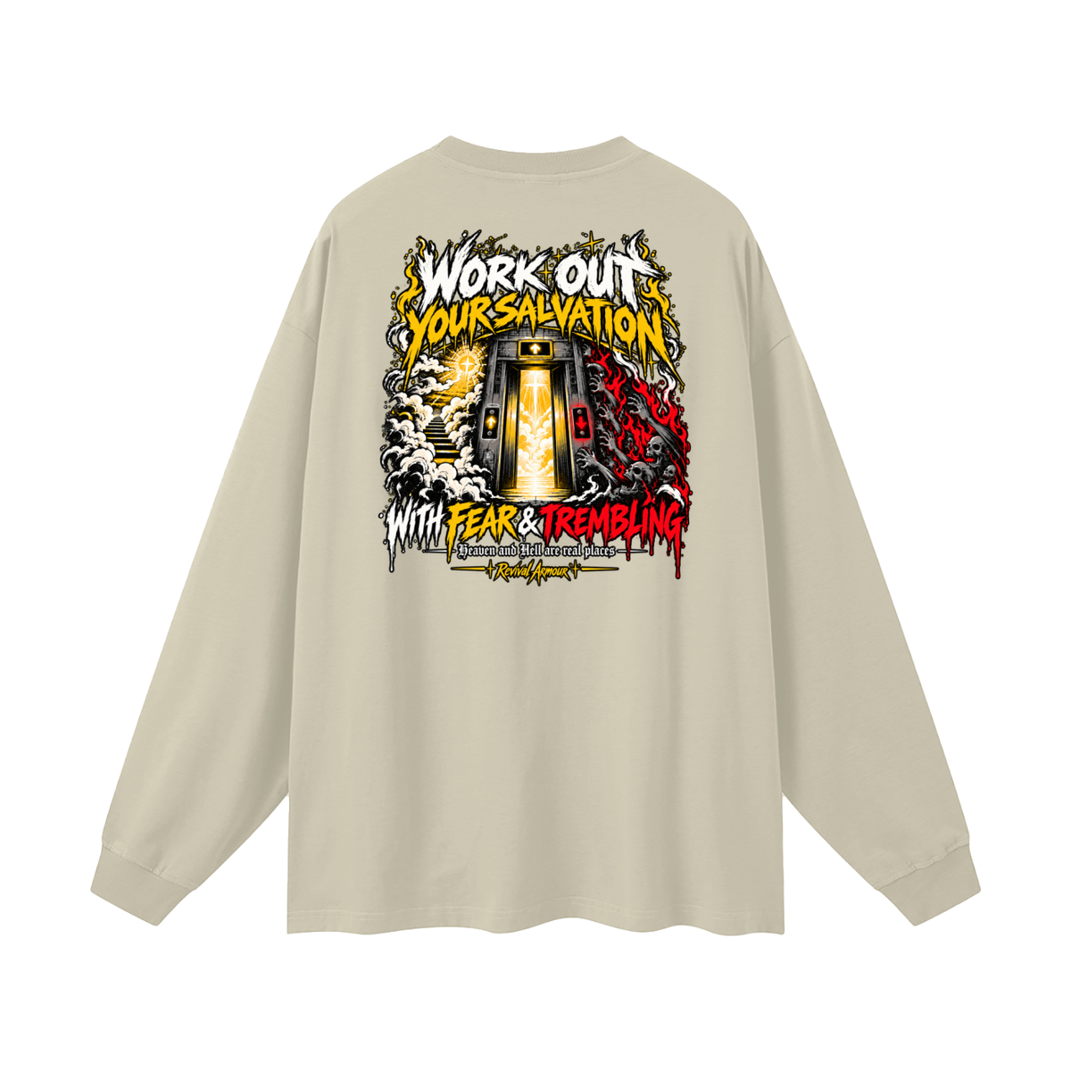 THE WAGE OF SIN IS DEATH WORKOUT YOUR SALVATION WITH FEAR & TREMBLING Long Sleeve T-Shirt