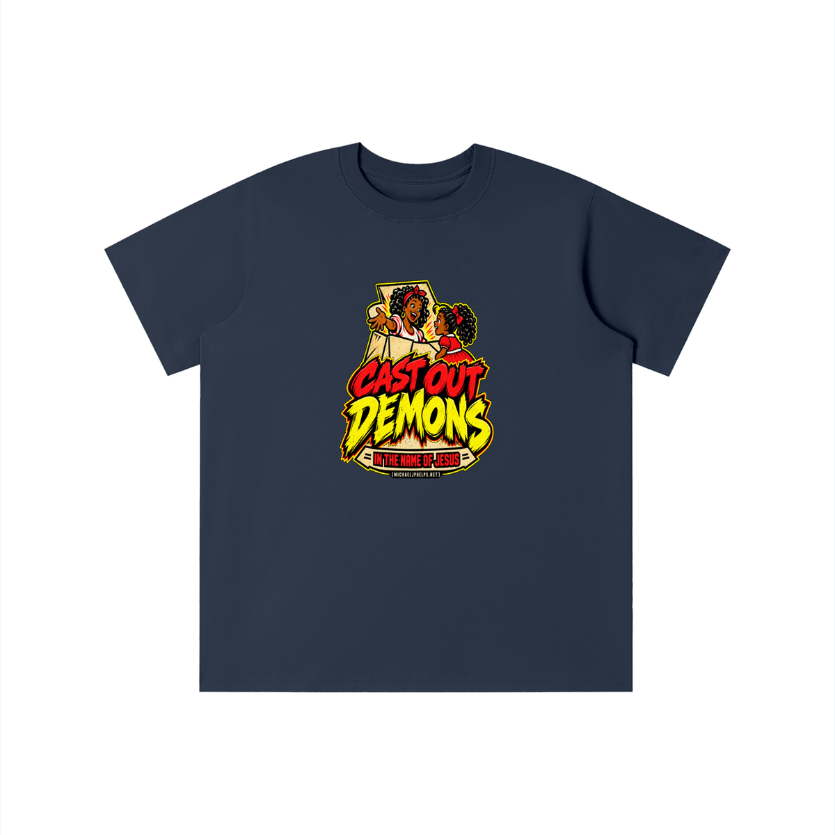 CAST OUT DEMONS IN THE NAME OF JESUS (MICHAELJPHELPS.NET) youth T-shirt