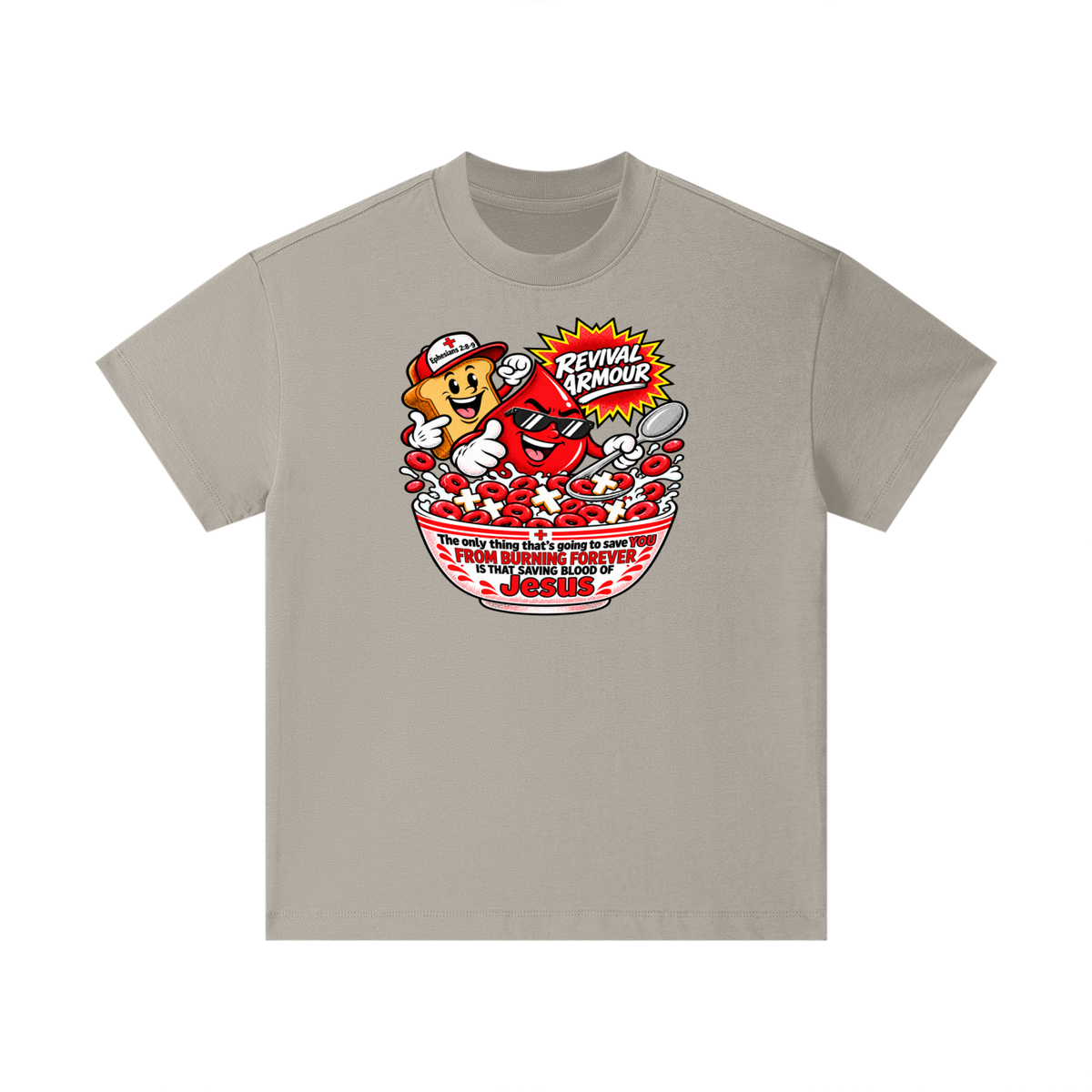 REVIVAL ARMOUR The only thing that's going to save YOU FROM BURNING FOREVER IS THAT SAVING BLOOD OF JESUS Kids T-Shirt