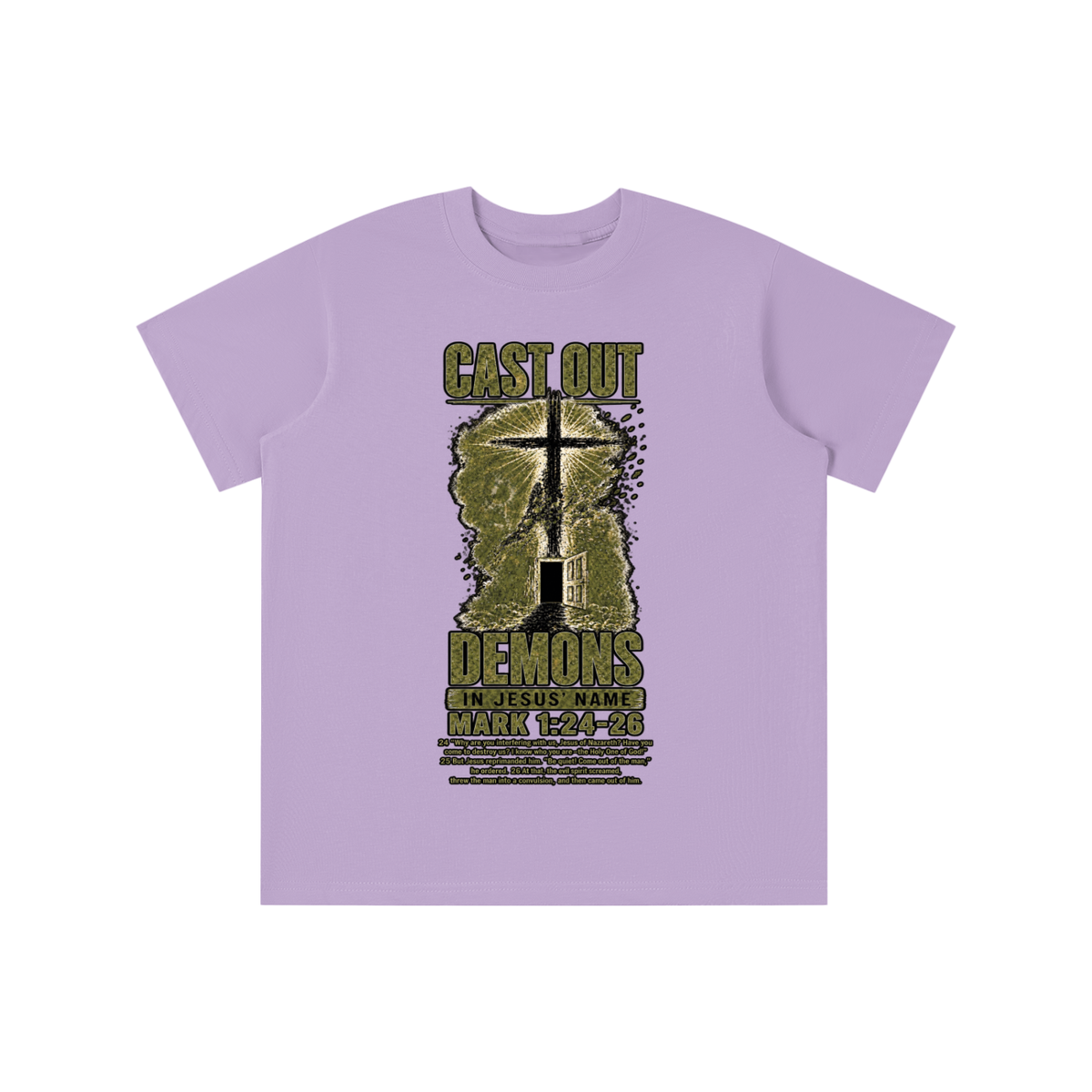 Mark 1:24-26 NLT youth T-shirt