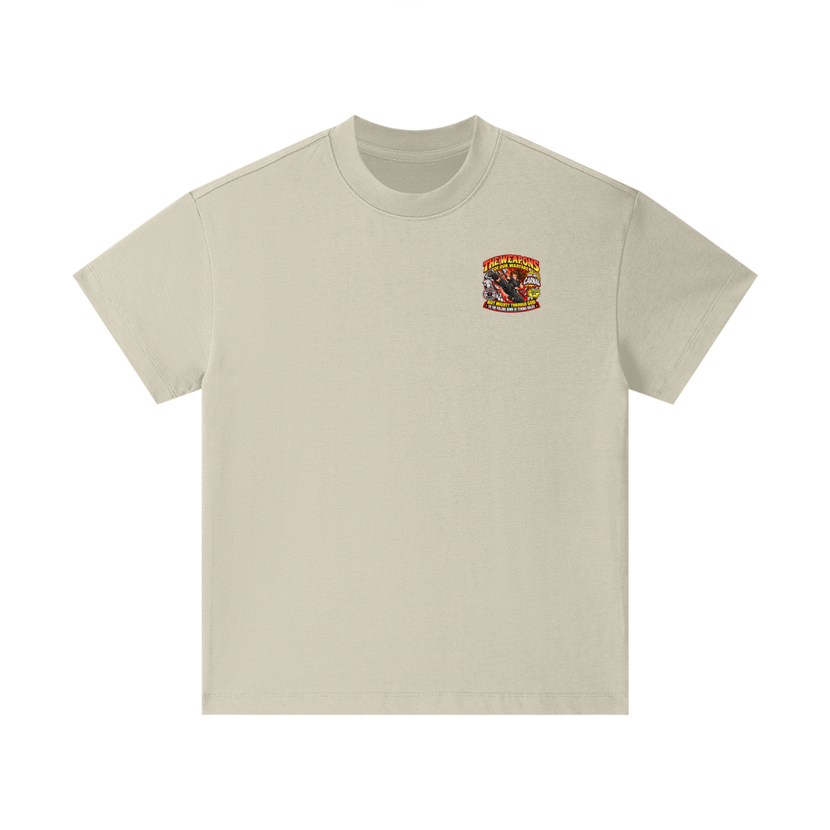 THE WEAPONS OF OUR WARFARE ARE NOT CARNAL INSPIRED BY 2 CORINTHIANS 10:4 BUT MIGHTY THROUGH GOD TO THE PULLING DOWN OF STRONG HOLDS REVIVAL ARMOUR Kids T-Shirt