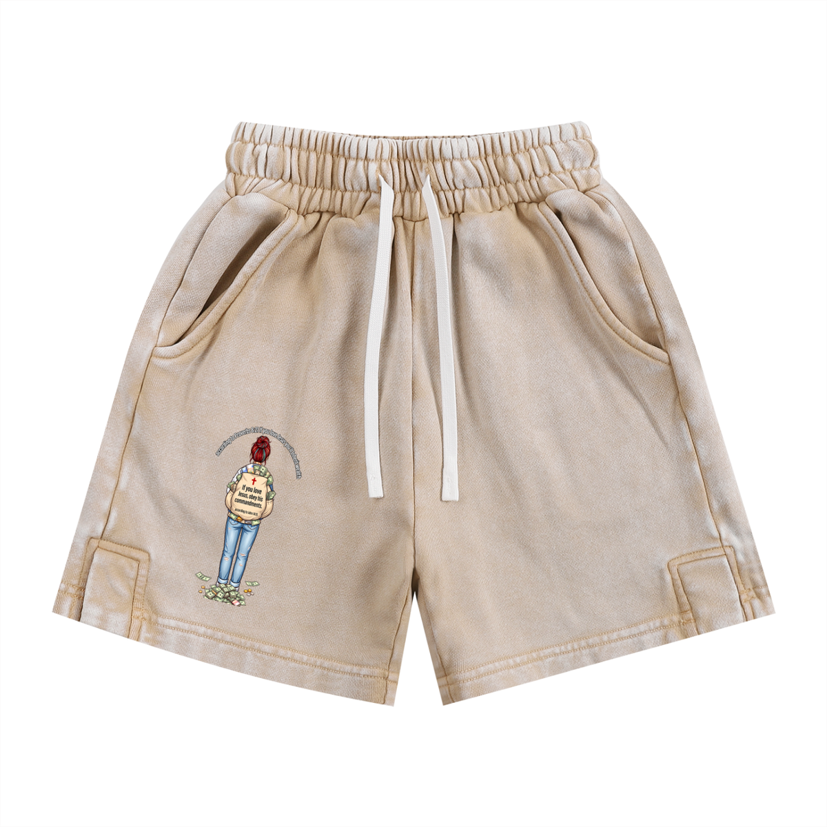 according to Proverbs 8:21 If you love Jesus you'll Inherit wealth If you love Jesus, obey his commandments according to John 14:15 Kids' Shorts