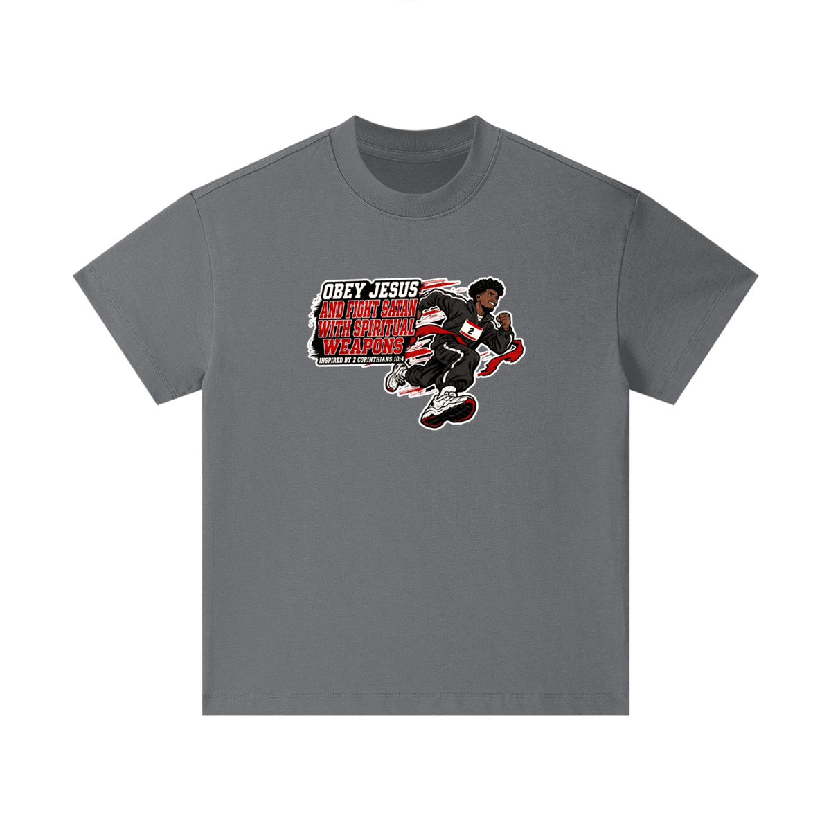 OBEY JESUS AND FIGHT SATAN WITH SPIRITUAL WEAPONS INSPIRED BY 2 CORINTHIANS 10:4 Kids T-Shirt