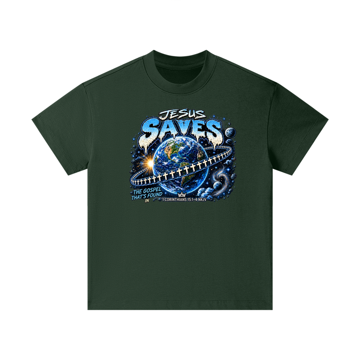 JESUS SAVES THE GOSPEL THAT'S FOUND IN 1 CORINTHIANS 15:1-4 NKJV Kids T-Shirt