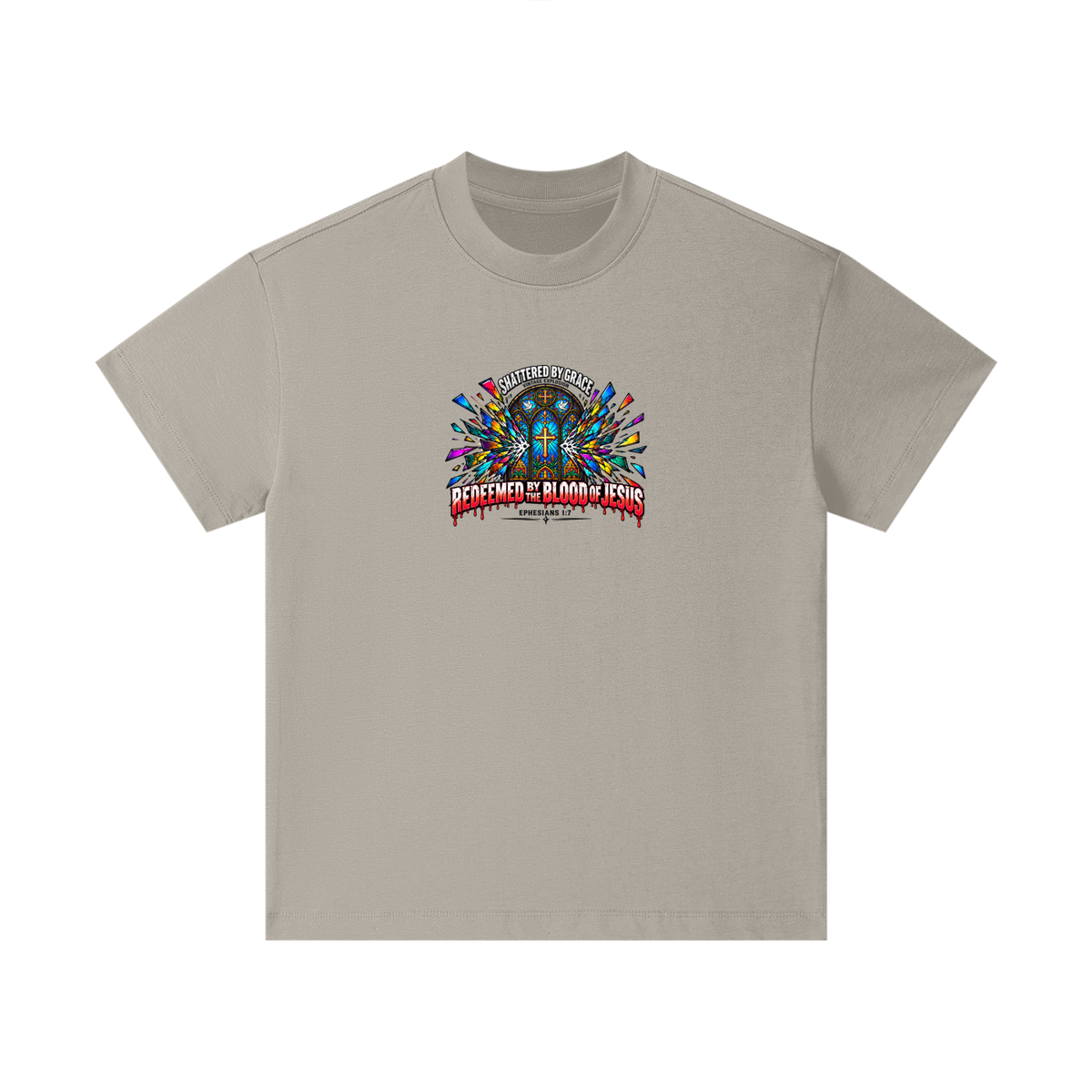 SHATTERED BY GRACE VINTAGE EXPLOSION REDEEMED BY THE BLOOD OF JESUS EPHESIANS 1:7 that's not a quote Kids T-Shirt