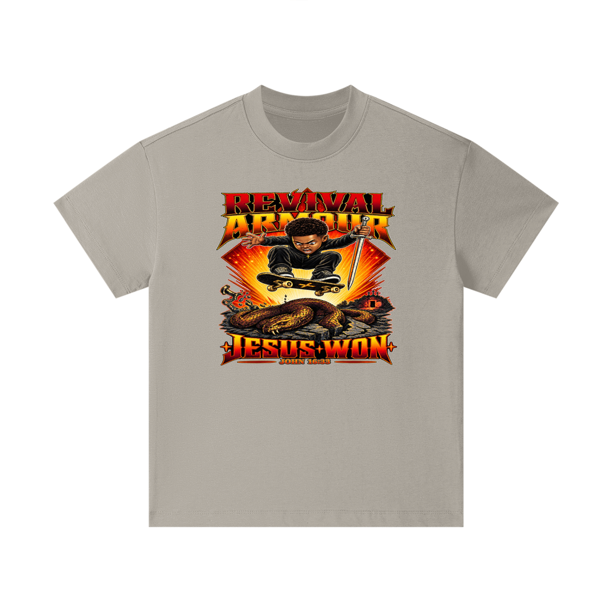 REVIVAL ARMOUR JESUS * WON - JOHN 16:33 - Kids T-Shirt