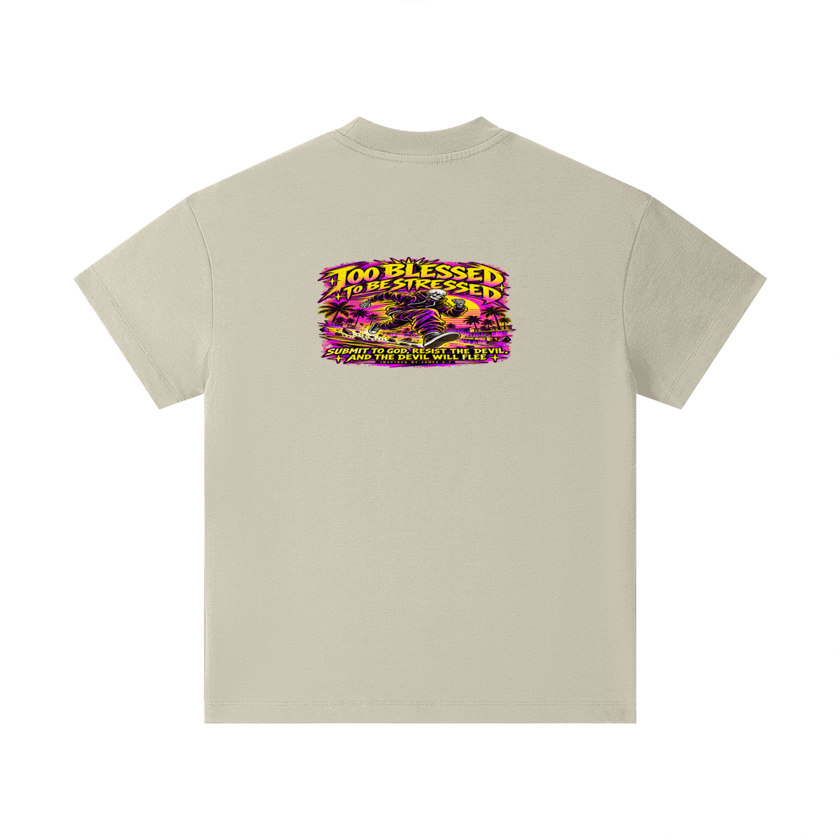 TOO BLESSED TO BE STRESSED SUMIT TO GOD, RESIST THE DEVIL, AND THE DEVIL WILL FLEE INSPIRED BY JAMES 4:7 Kids T-Shirt