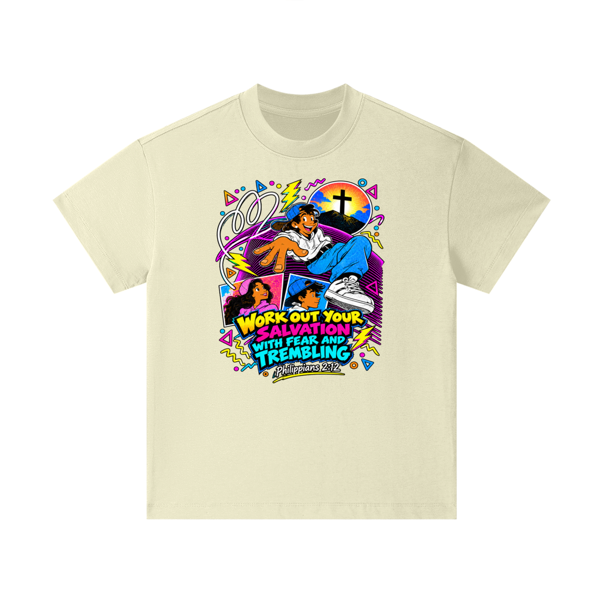 WORK OUT YOUR SALVATION WITH FEAR AND TREMBLING PHILIPPIANS 2:12 Kids T-Shirt