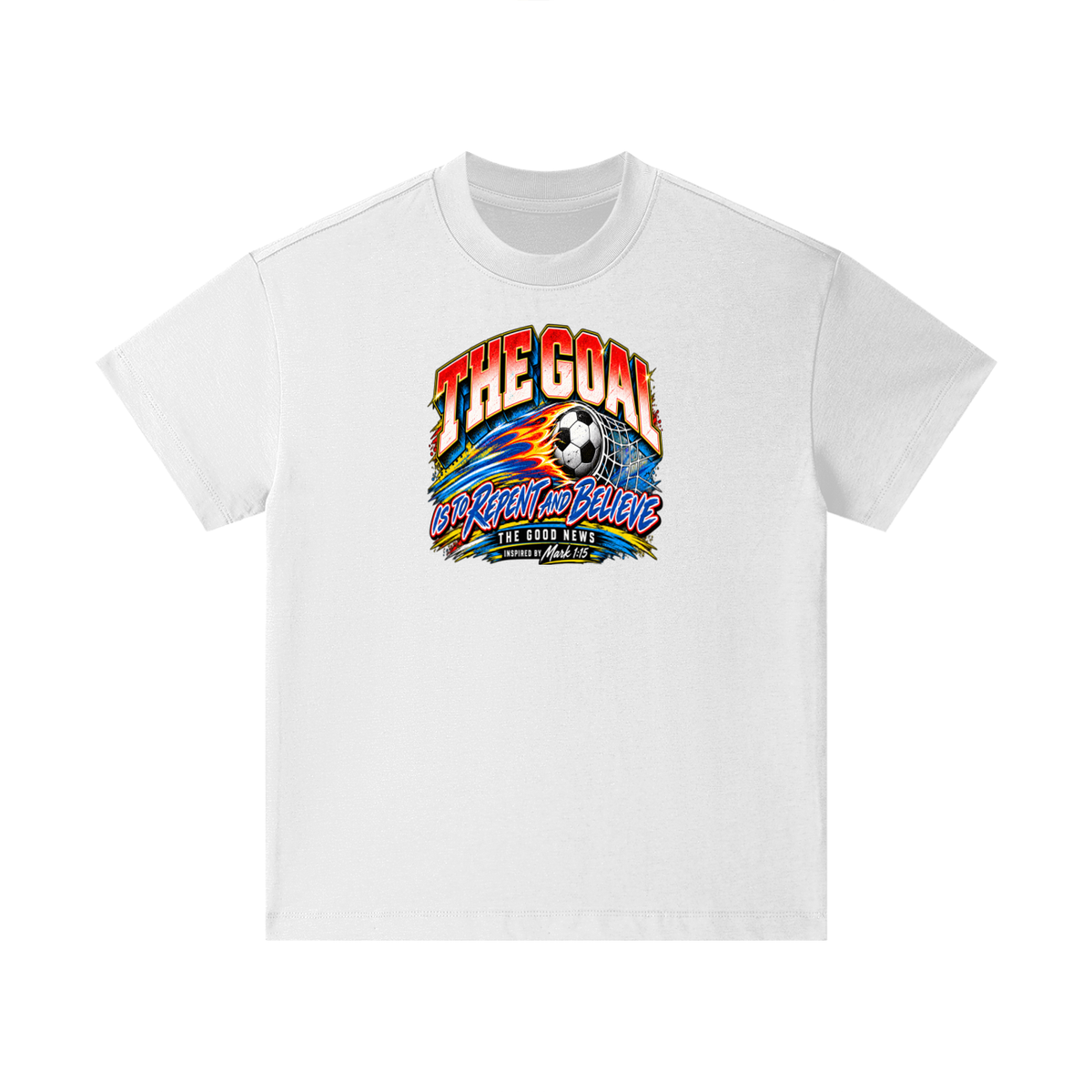 THE GOAL IS TO REPENT AND BELIEVE THE GOOD NEWS INSPIRED BY MARK 1:15 Kids T-Shirt
