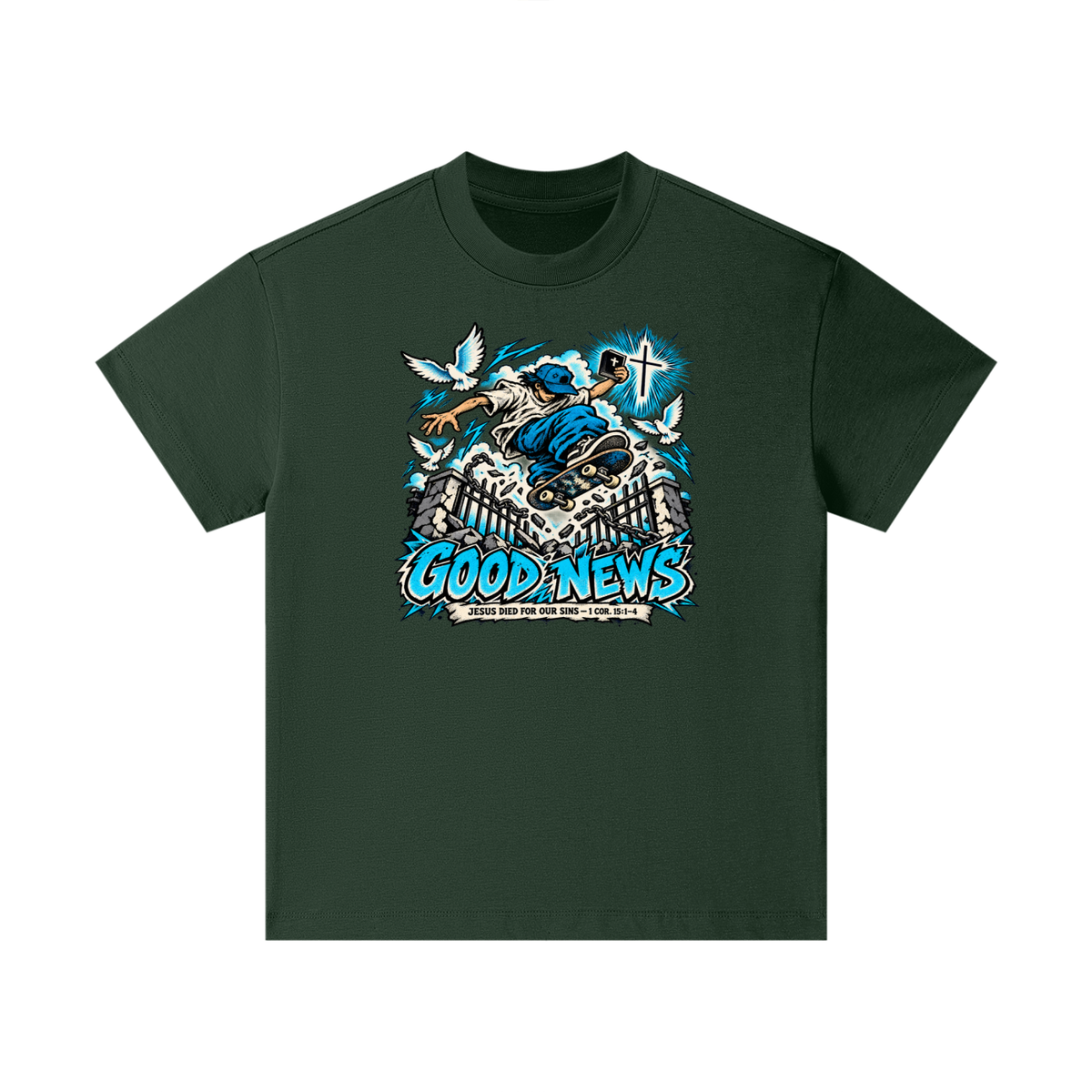 GOOD NEWS JESUS DIED FOR OUR SINS - 1 COR. 15:1-4 *that's not a quote Kids T-Shirt