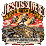JESUS SUFFERED SEVERE PHYSICAL TRAUMA AND YOUR LAUGHING AND MOCKING HIM THOSE ROMAN AUTHORITIES ARE NOT MY FRIENDS I'M MOST DEF GOING HOME NO INSPIRED BY MARK 1:15. youth T-shirt