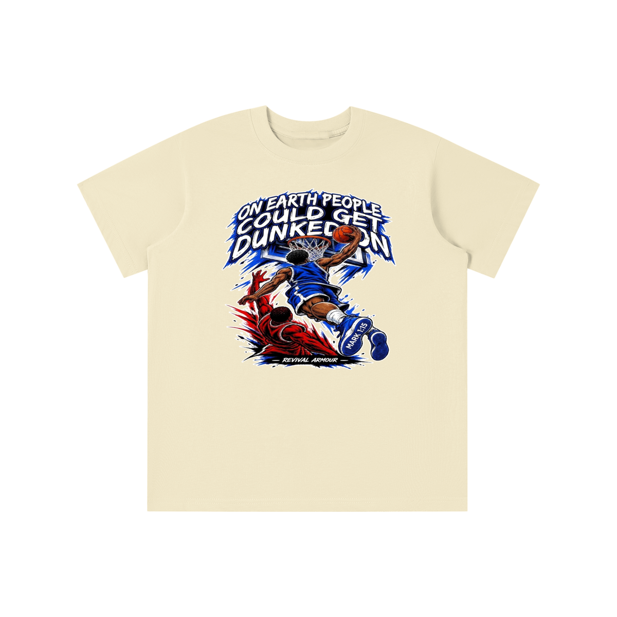 ON EARTH PEOPLE COULD GET DUNKED ON ( MARK 1:15 IS ON HIS SHOES ) youth T-shirt