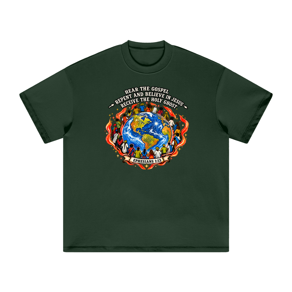 Hear the Gospel > repent and believe in Jesus > Receive the Holy Ghost T-Shirt