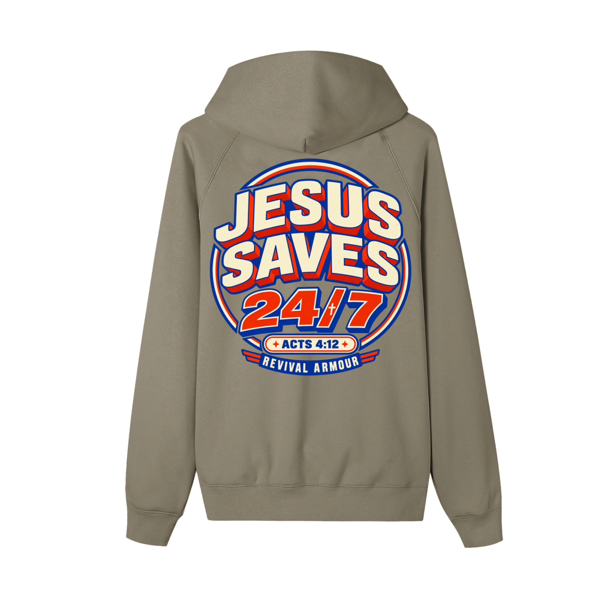 Jesus saves 24/7 Zip-up Fleece Hoodie Jacket