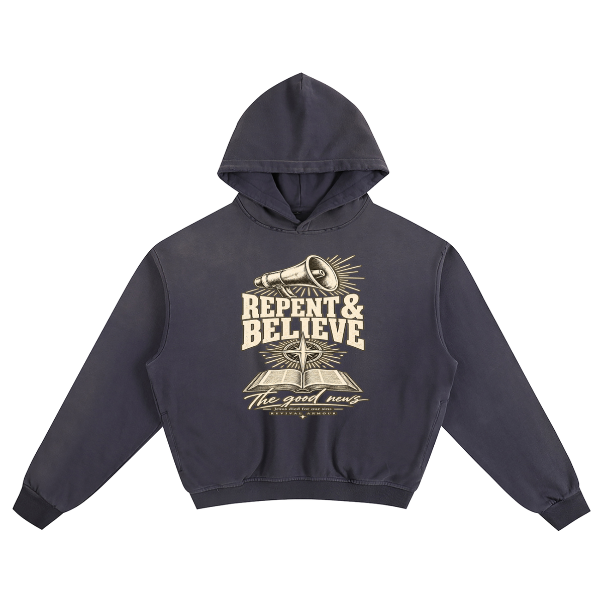 REPENT & BELIEVE The good news Jesus died for our sins REVIVAL ARMOUR Hoodie
