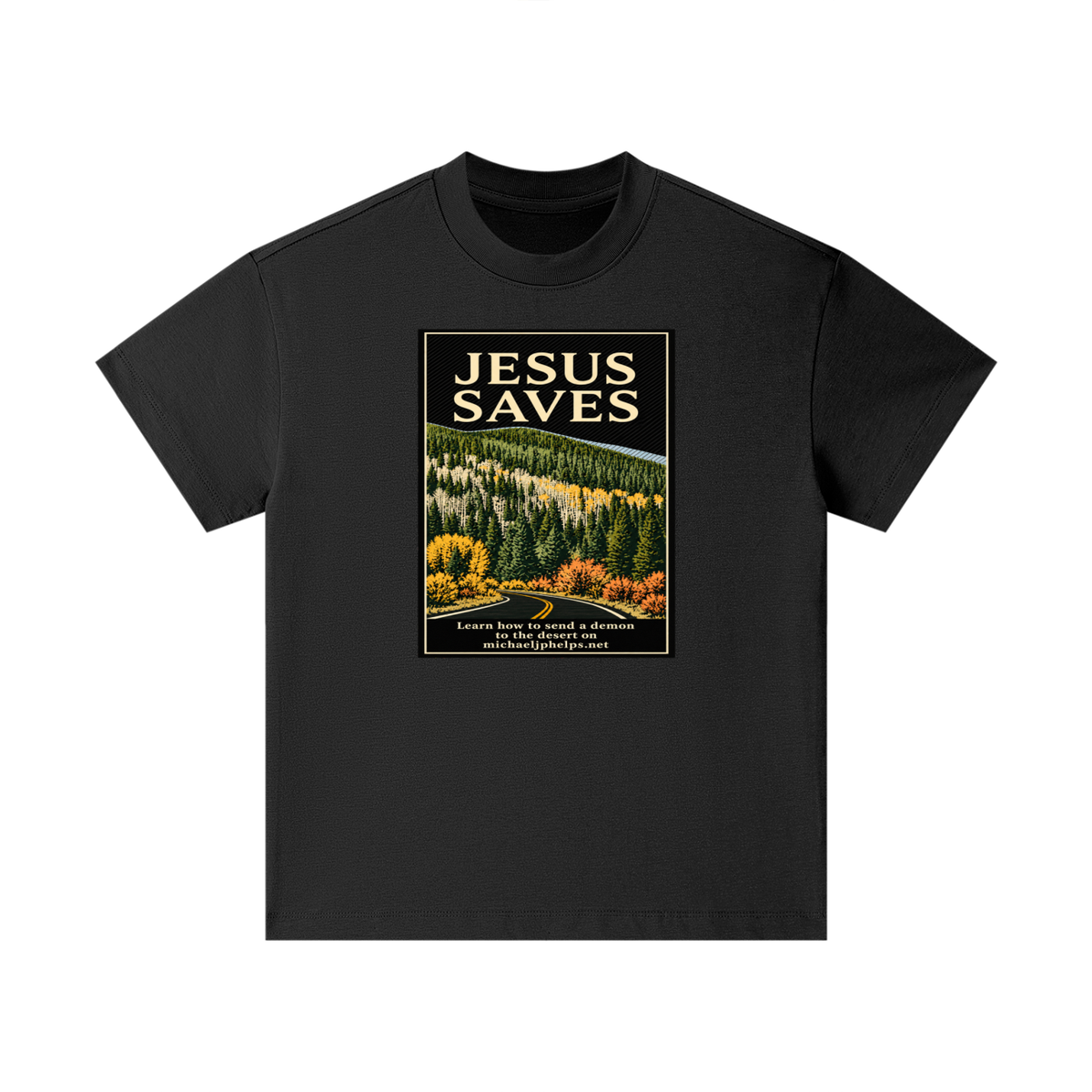 JESUS SAVES Learn how to send a demon to the desert on michaeljphelps.net Kids T-Shirt