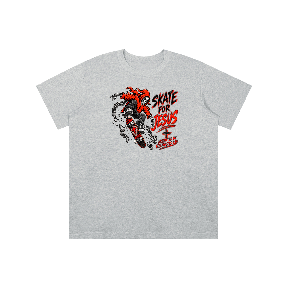 SKATE FOR JESUS MOTIVATED BY ECCLESIASTES 9:10 youth T-shirt