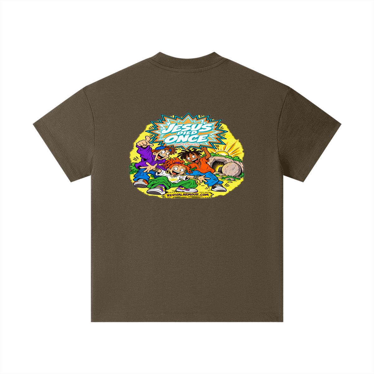 JESUS DIED ONCE BACKED UP BY Romans 6:9-10 Kids T-Shirt