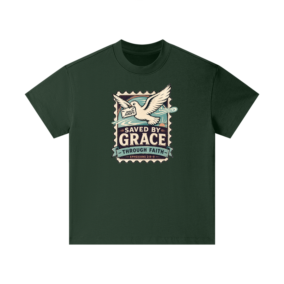 SAVED BY GRACE -THROUGH FAITH- - EPHESIANS 2:8-9 - Kids T-Shirt
