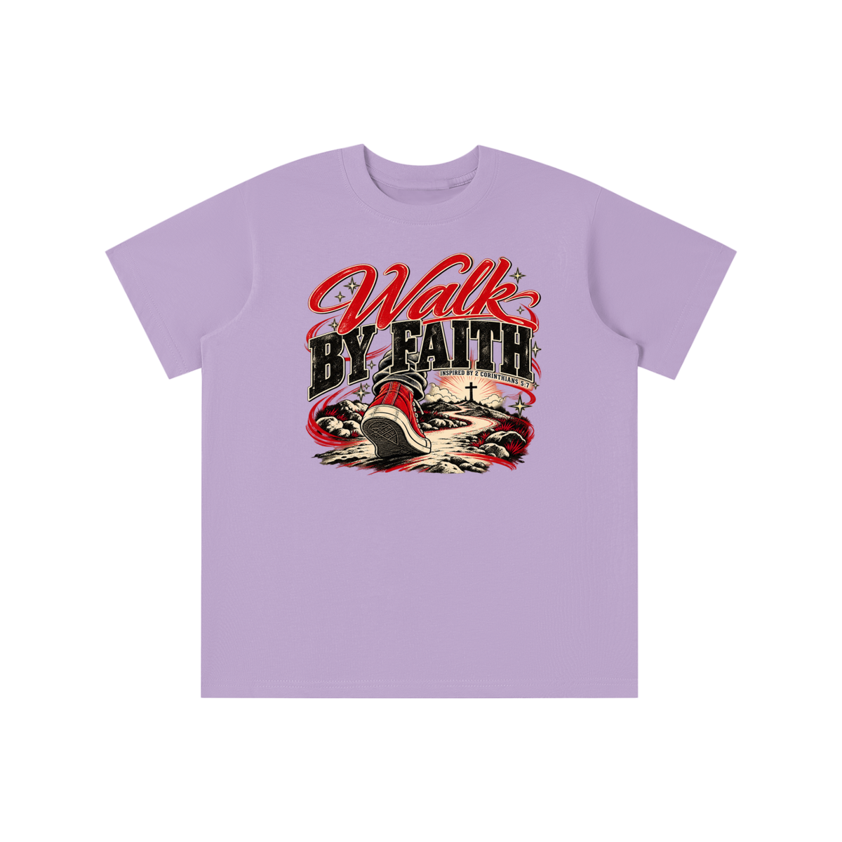 WALK BY FAITH INSPIRED BY 1 CORINTHIANS 5:7 youth T-shirt