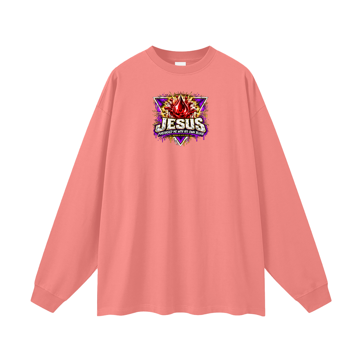 JESUS PURCHASED ME WITH HIS OWN BLOOD INSPIRED BY ACTS 20:28 Long Sleeve T-Shirt