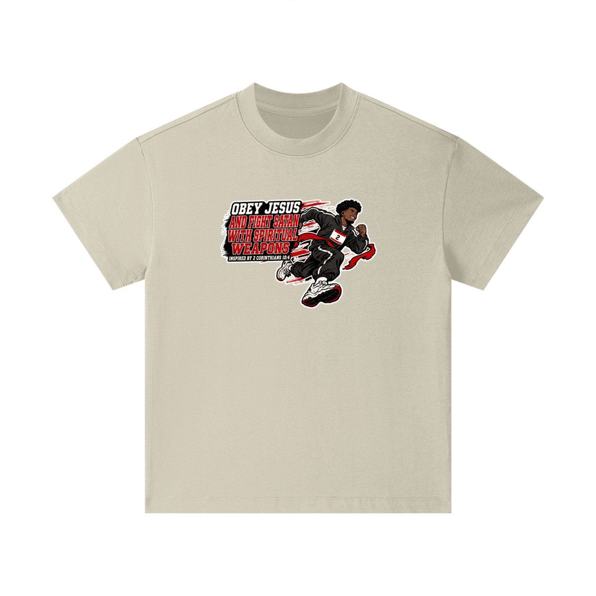 OBEY JESUS AND FIGHT SATAN WITH SPIRITUAL WEAPONS INSPIRED BY 2 CORINTHIANS 10:4 Kids T-Shirt