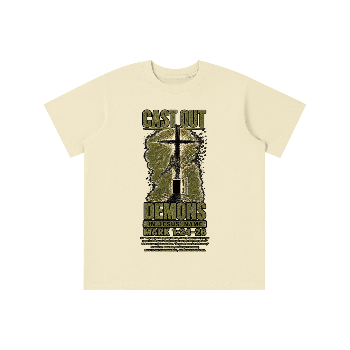 Mark 1:24-26 NLT youth T-shirt