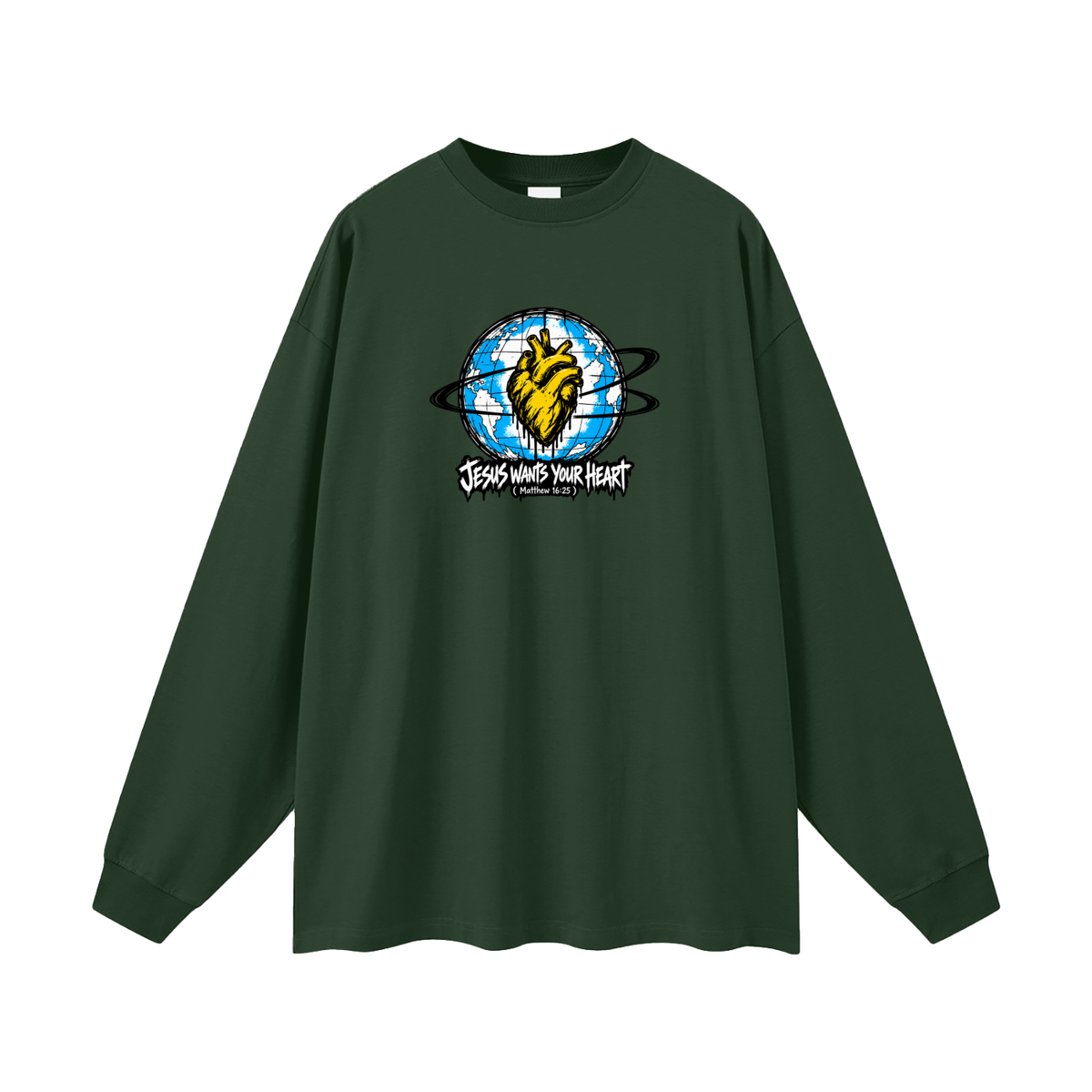 JESUS WANTS YOUR HEART ( MATTHEW 16:25 ) Long Sleeve T-Shirt