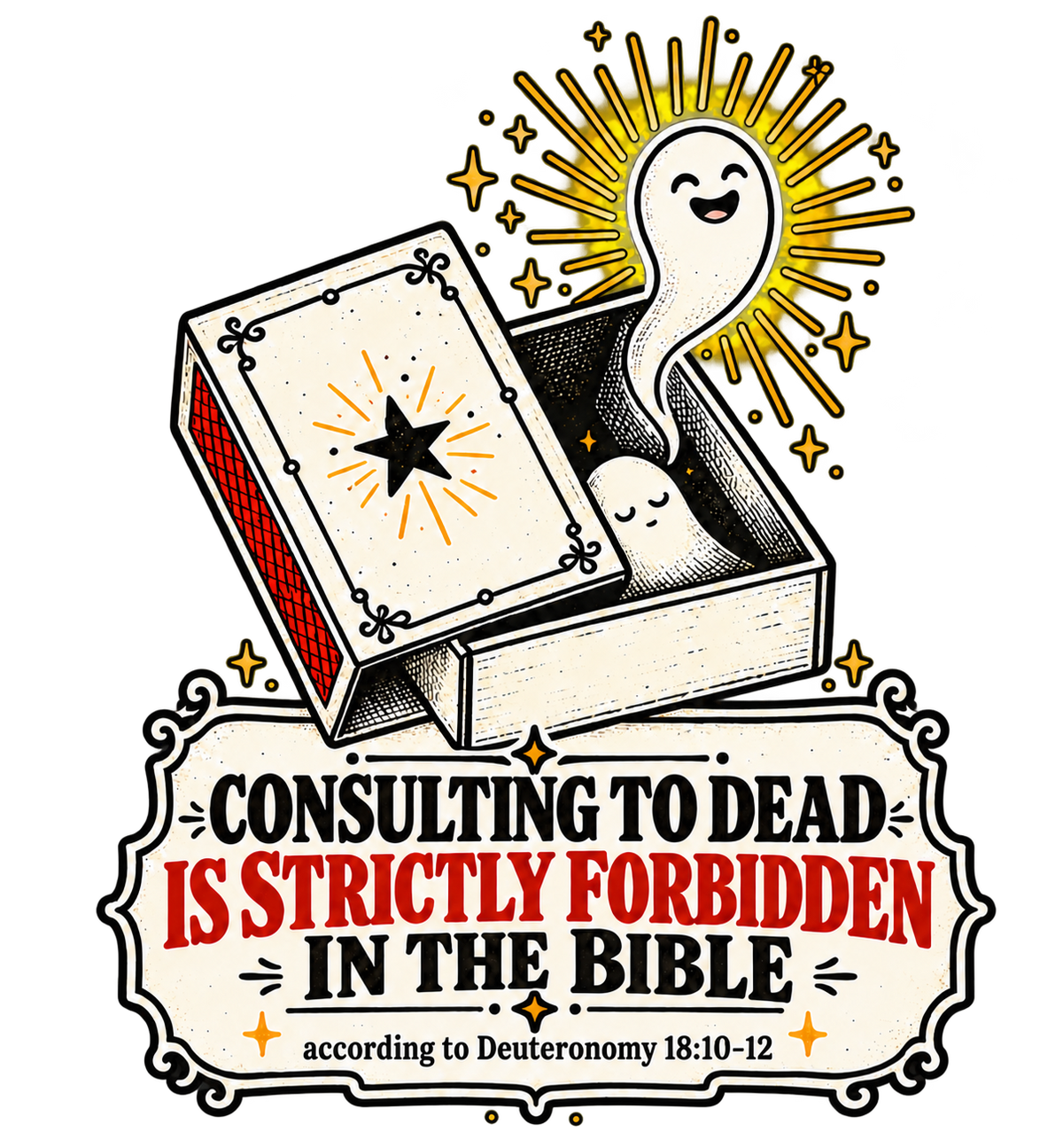 CONSULTING TO DEAD IS STRICTLY FORBIDDEN IN THE BIBLE according to Deuteronomy 18:10-12 T-Shirt