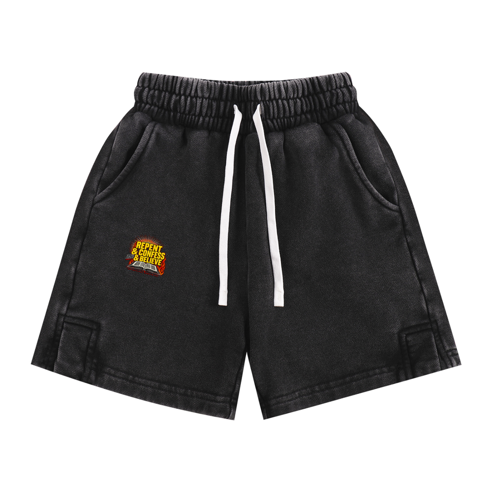 REPENT & CONFESS & BELIEVE Kids' Shorts