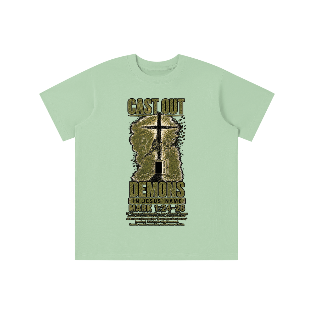 Mark 1:24-26 NLT youth T-shirt