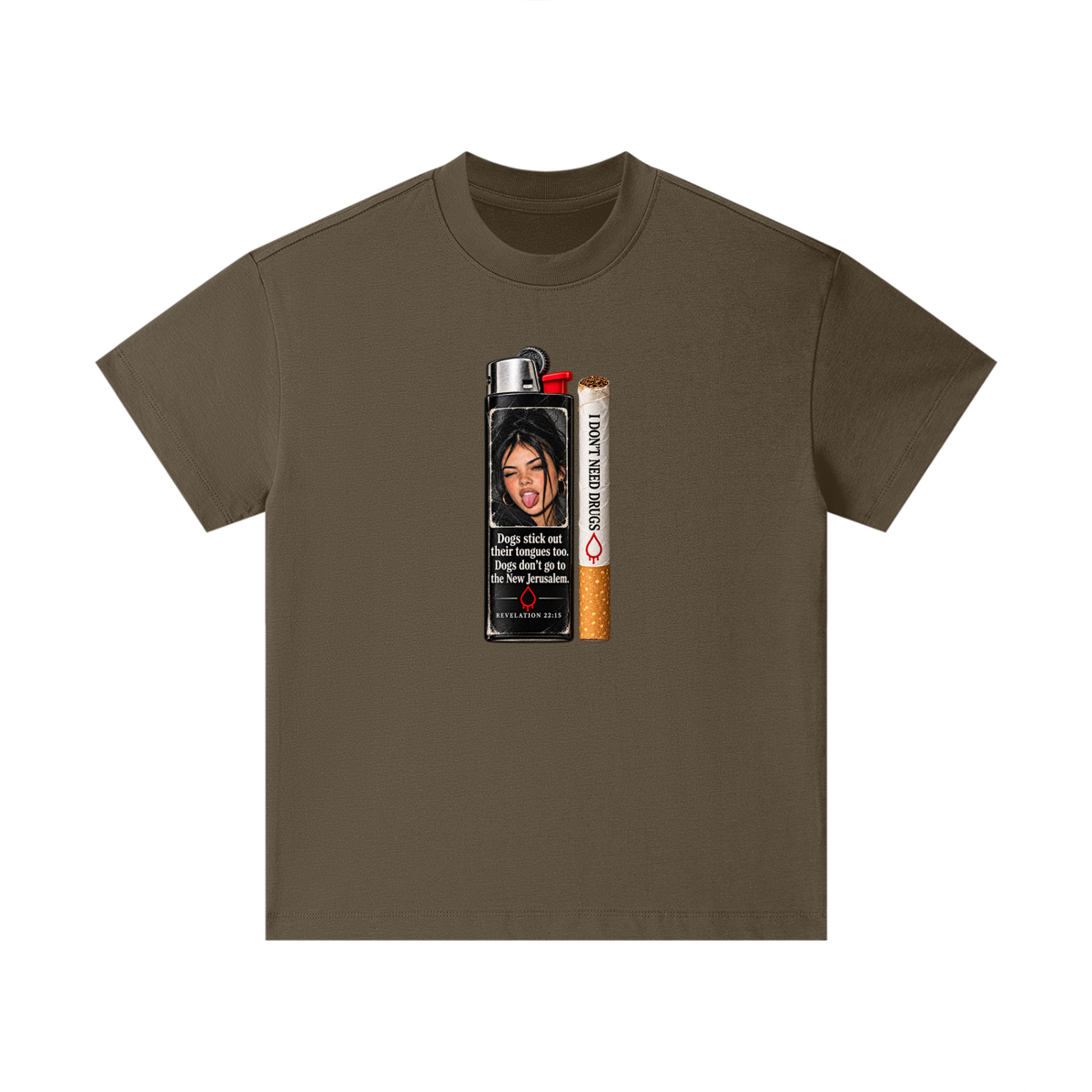 DOGS STICK OUT THEIR TONGUES TOO. DOGS DON'T GO TO THE NEW JERUSALEM REVELATION 22:15 I DON'T NEED DRUGS Kids T-Shirt