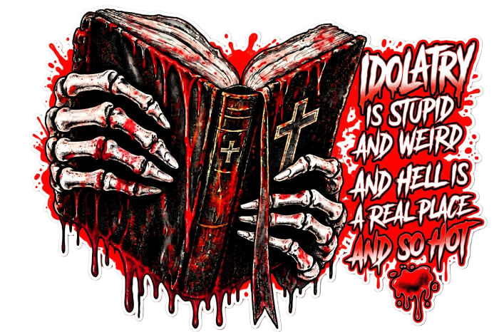 IDOLATRY IS STUPID AND WEIRD AND HELL IS A REAL PLACE AND SO HOT youth T-shirt