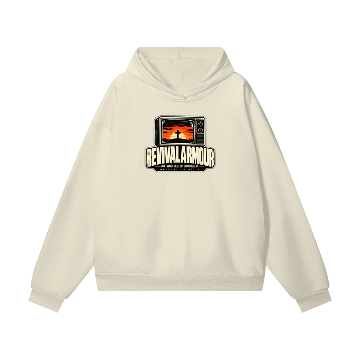 REVIVAL ARMOUR DON'T WATCH ALL DAY ENCOURAGED BY REVELATION 22:15 hidden pocket Hoodie