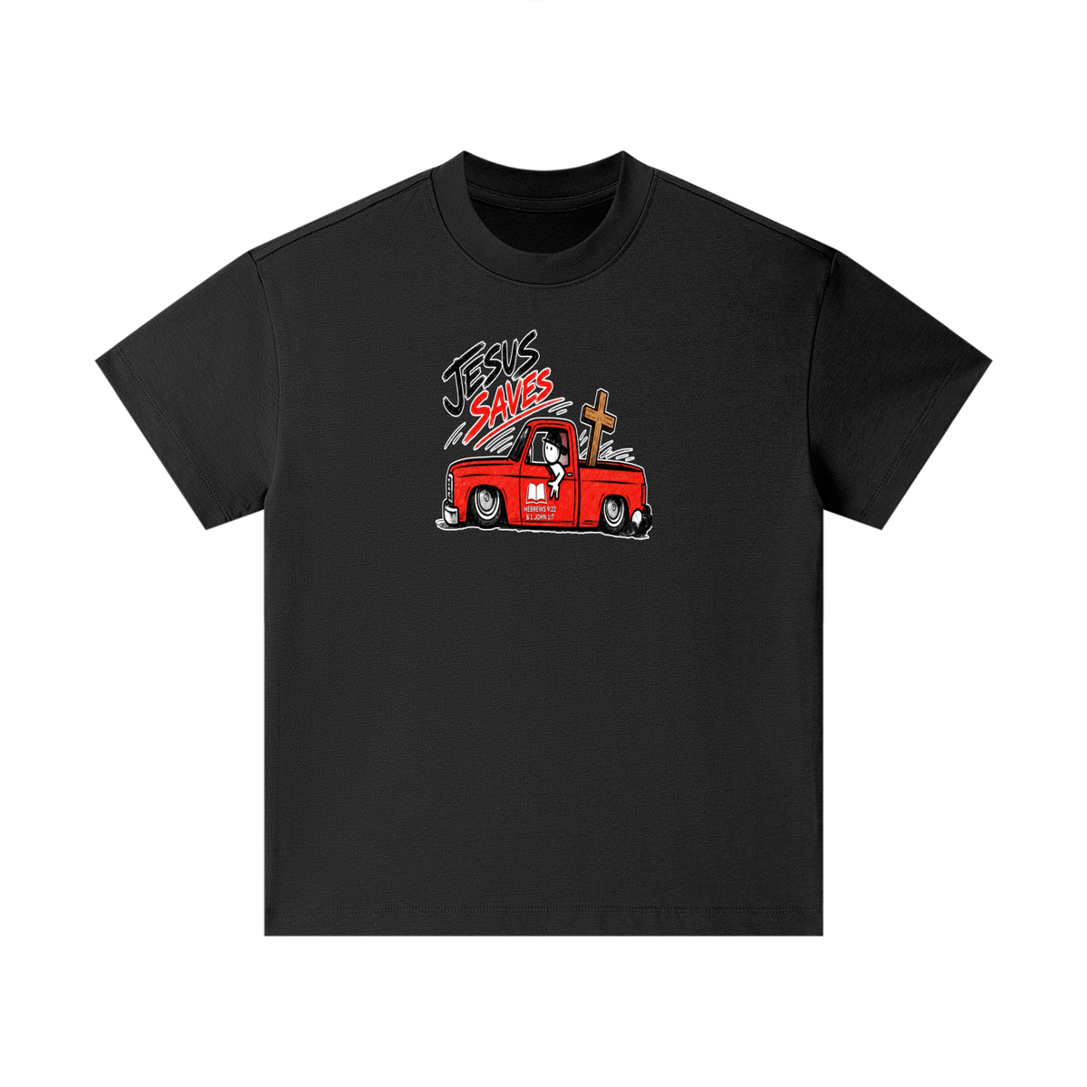 JESUS SAVES BOOK HEBREWS 9:22 & 1 JOHN 1:7 Kids T-Shirt